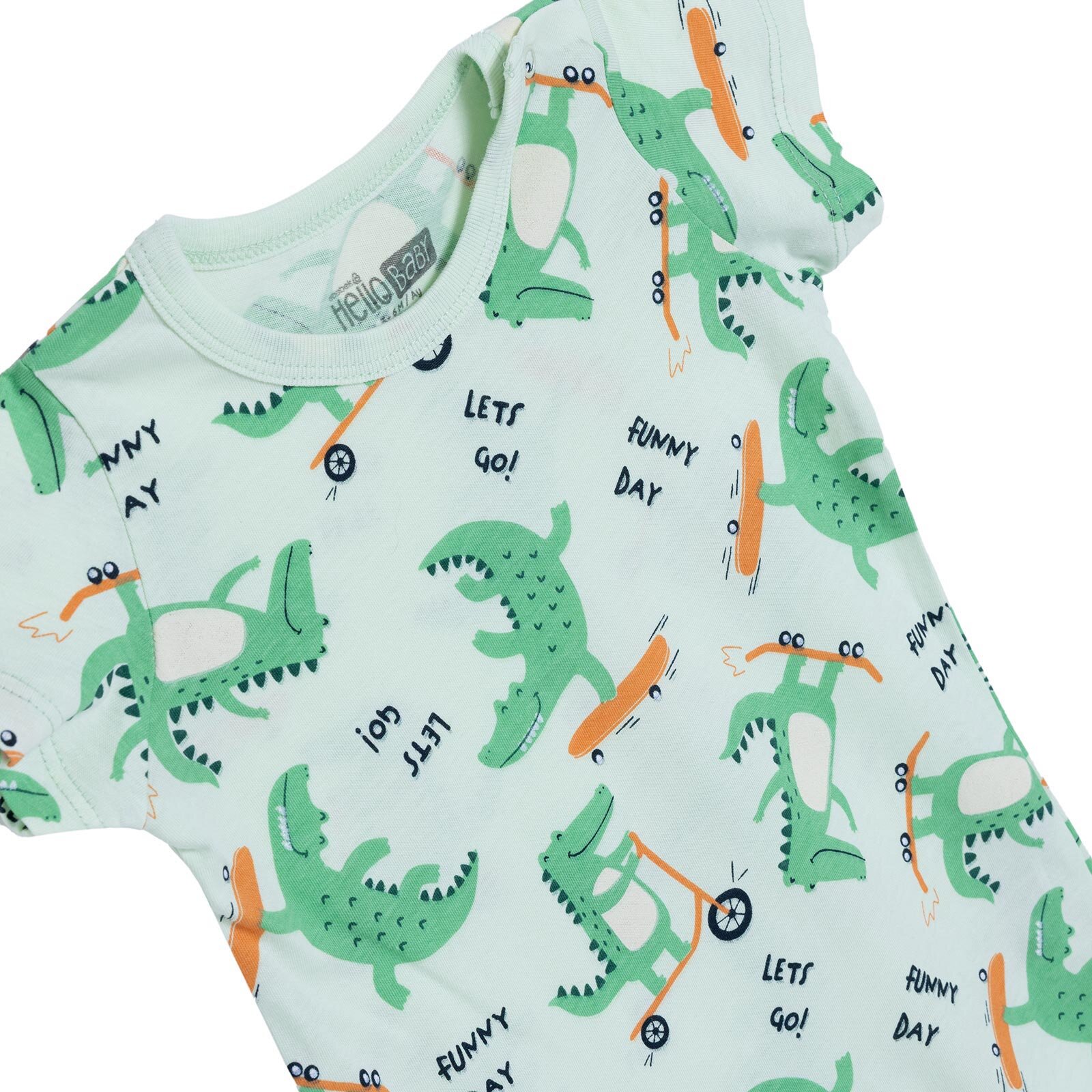 Erkek Bebek Kısa Tulum Süprem Bisiklet Yaka Kısa Kol Ribanalı Paça