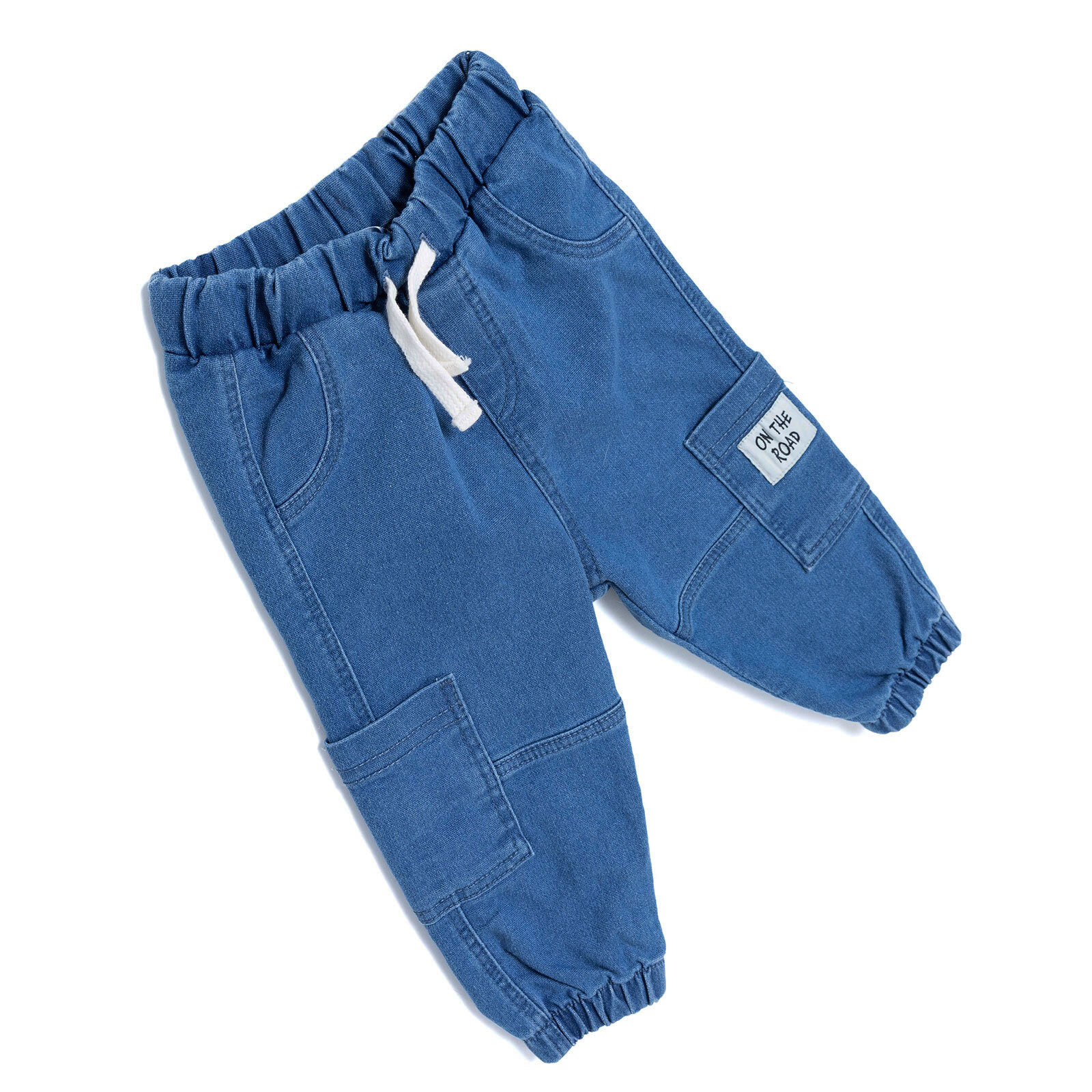 Erkek Bebek Little Car Denim Pantolon Lastikli Paça