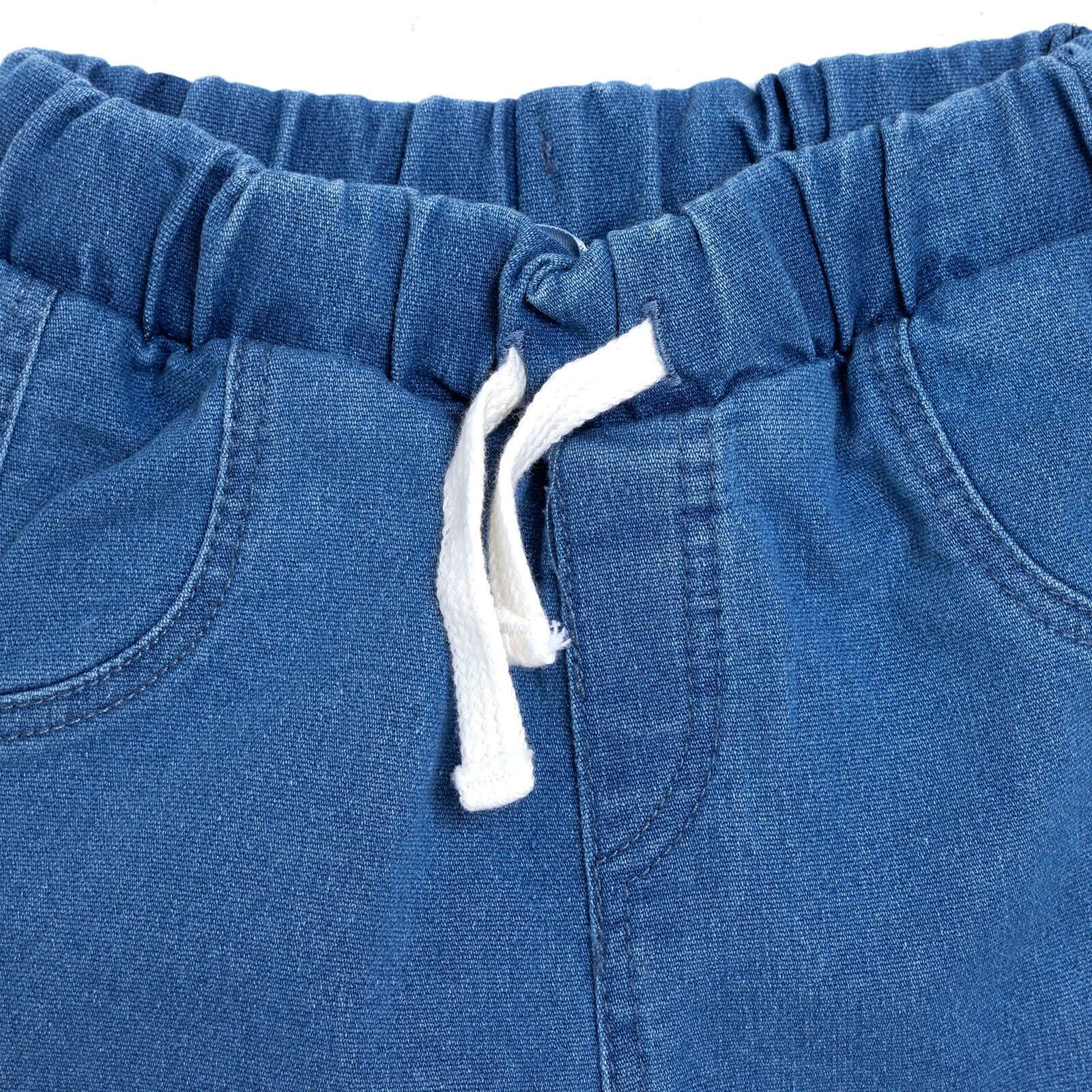 Erkek Bebek Little Car Denim Pantolon Lastikli Paça