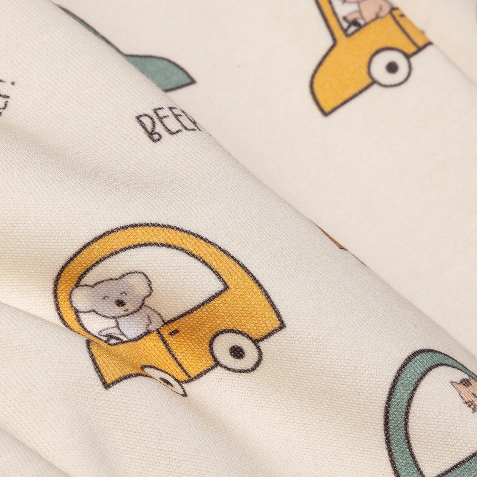 Erkek Bebek Little Car Sweatshirt Üç İplik Bisiklet Yaka Uzun Kol