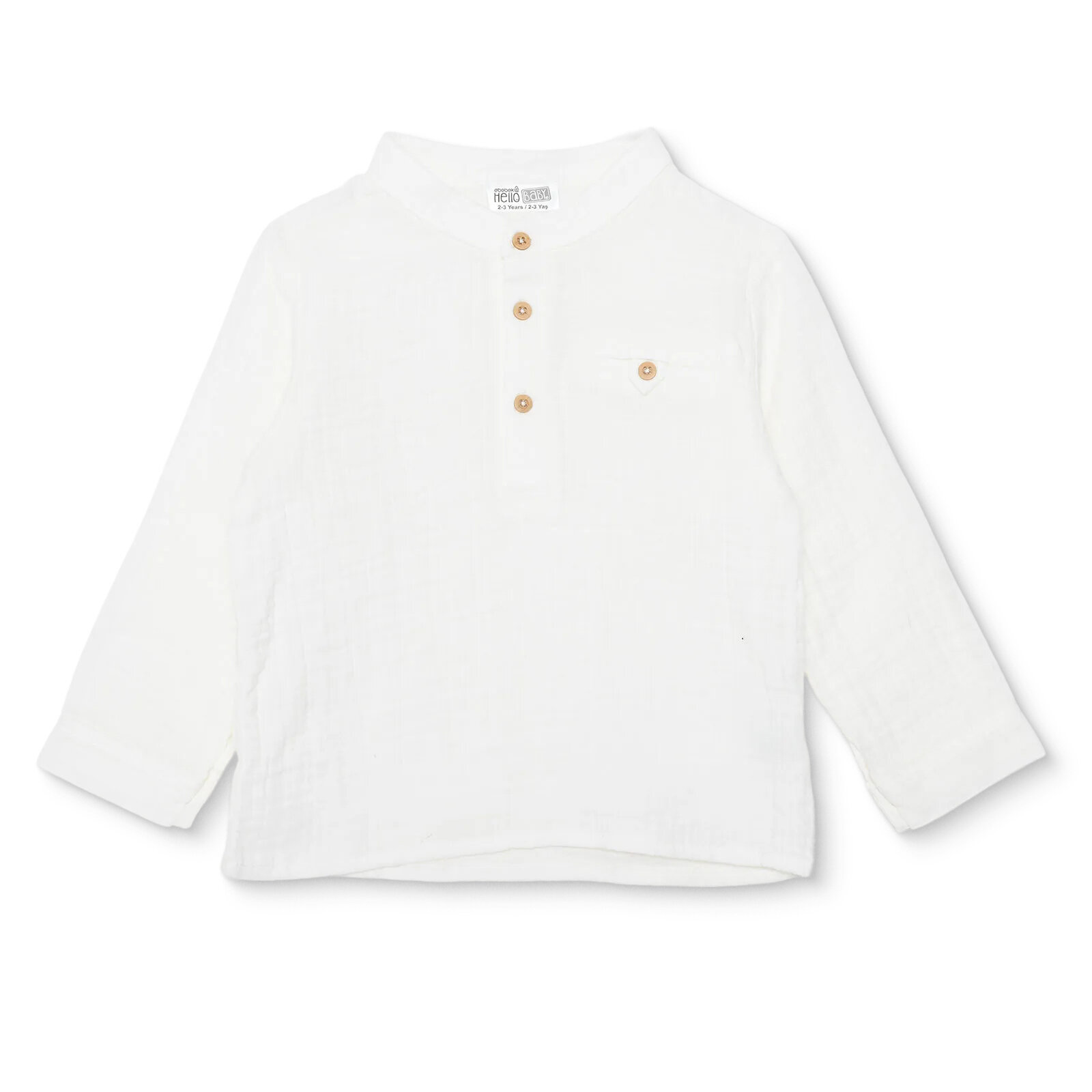 Erkek Bebek Little Sailor Gömlek Müslin Hakim Yaka Uzun Kol