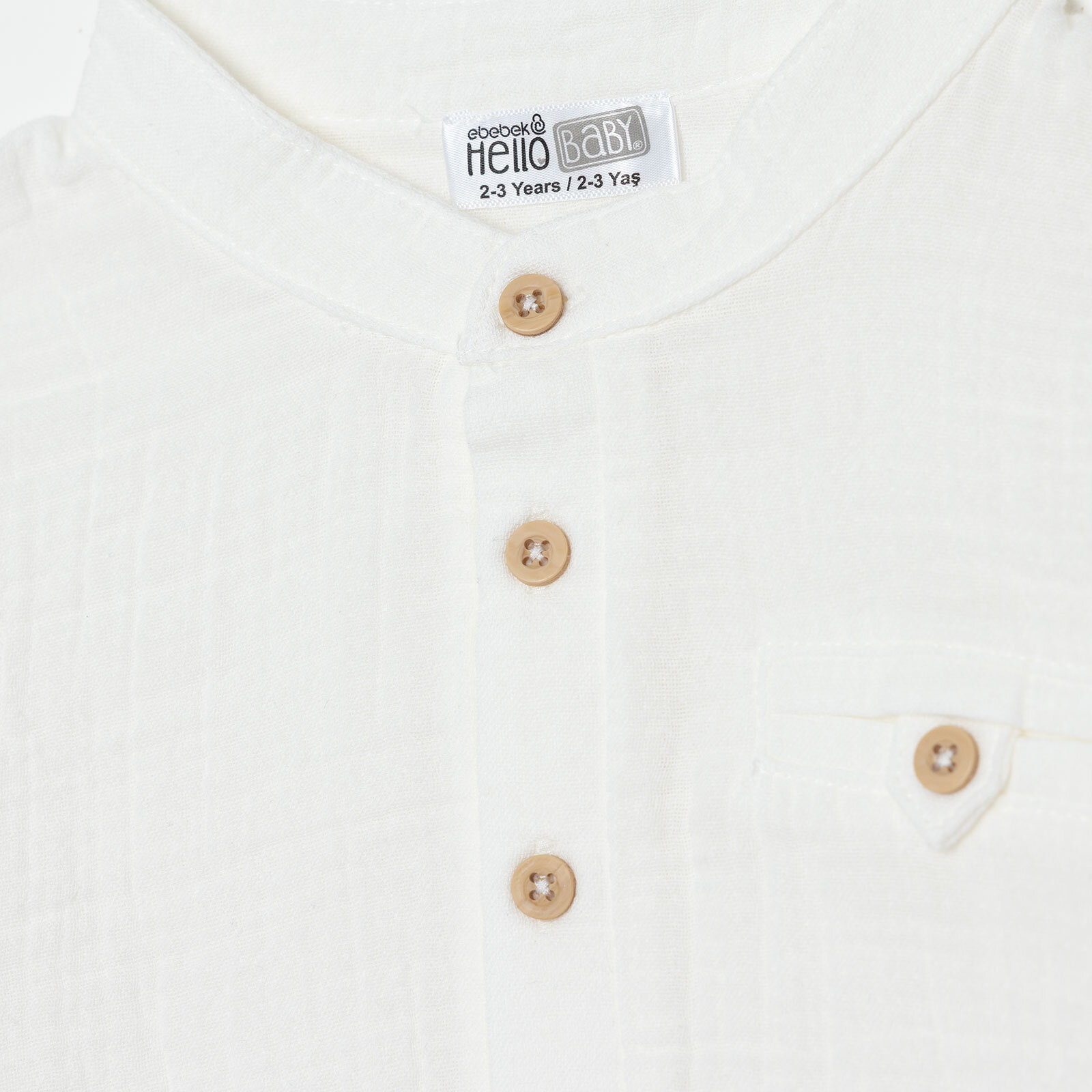 Erkek Bebek Little Sailor Gömlek Müslin Hakim Yaka Uzun Kol