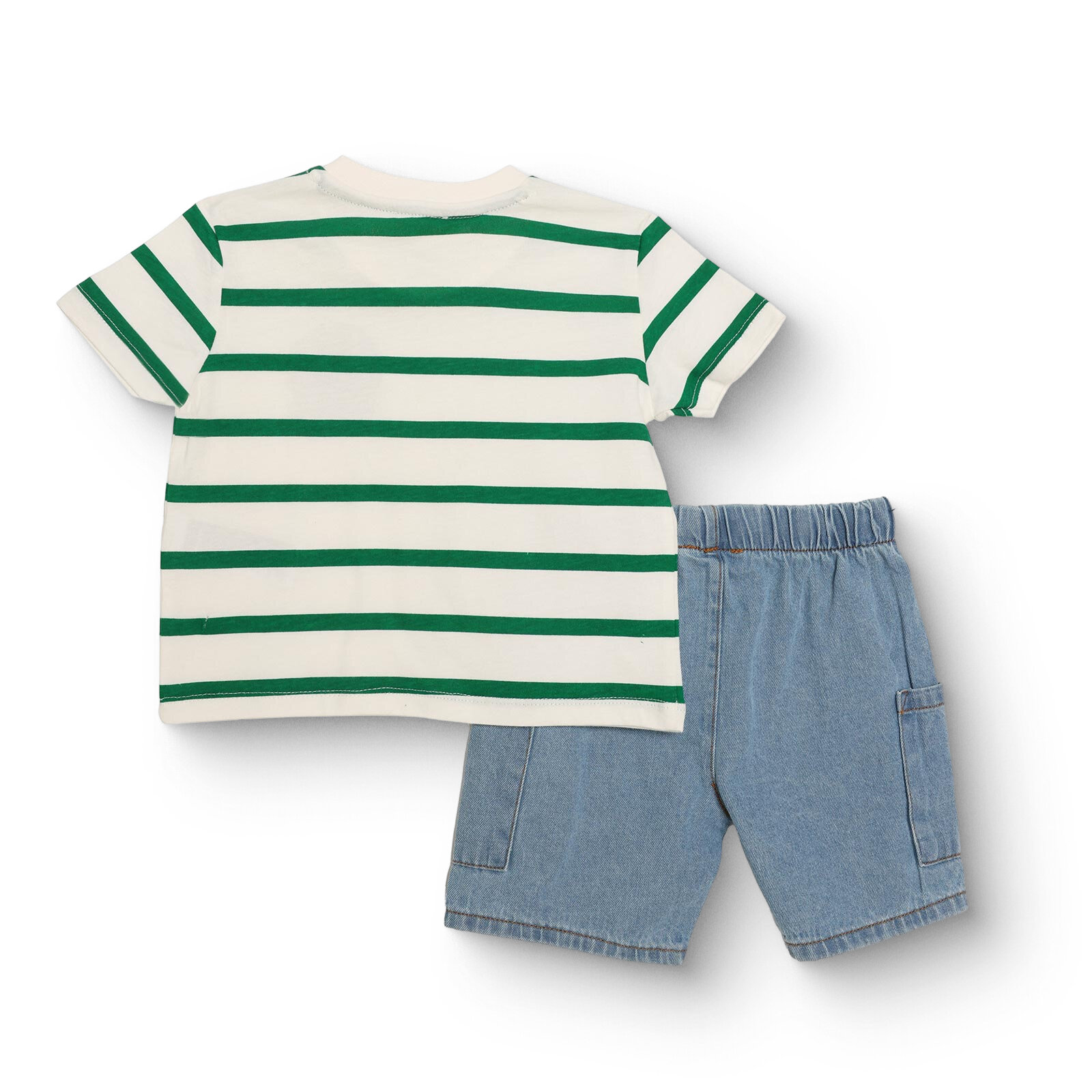 Erkek Bebek LITTLE SPORTS Tshirt-Şort Bebe Yaka Kısa Kol Reçme Paça