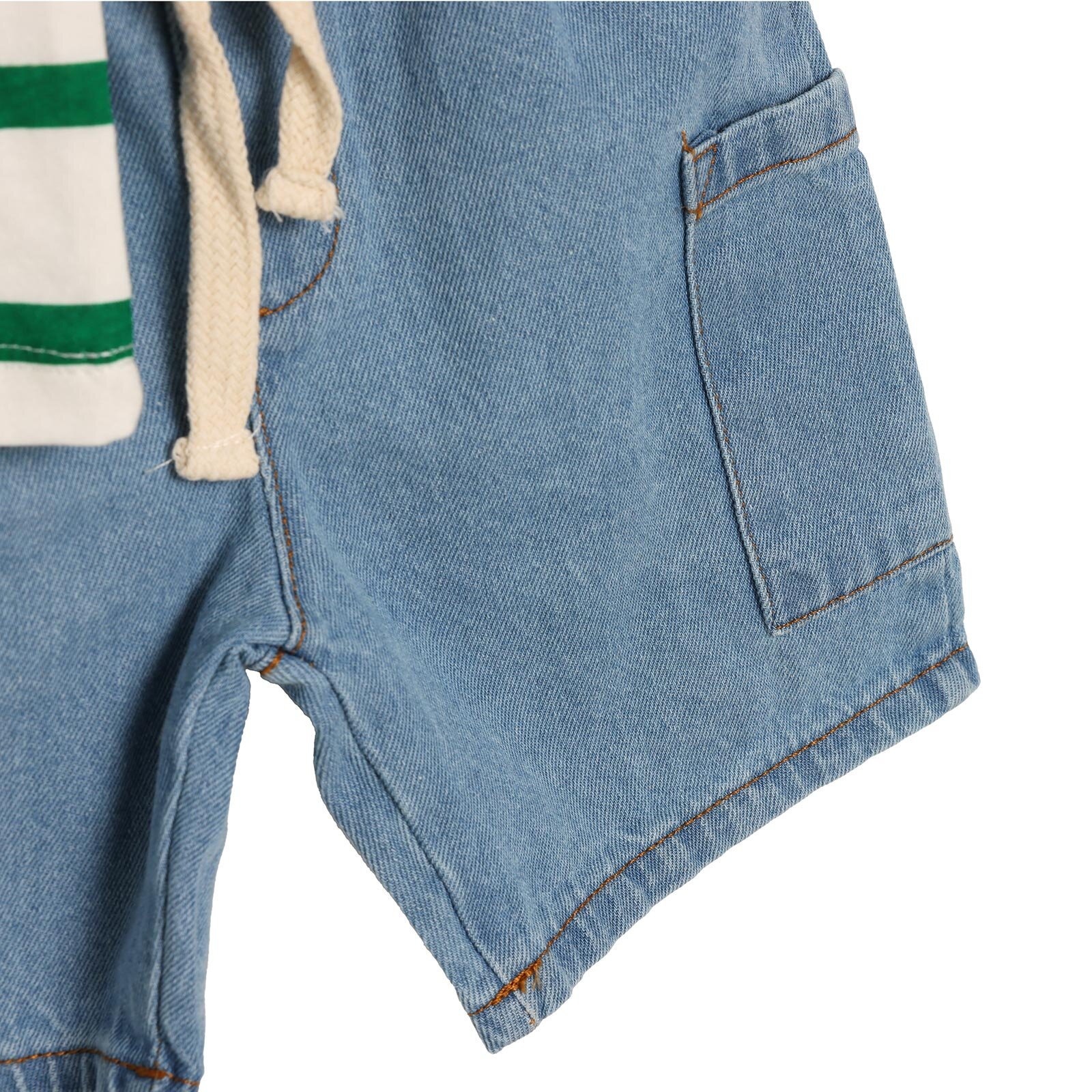 Erkek Bebek LITTLE SPORTS Tshirt-Şort Bebe Yaka Kısa Kol Reçme Paça