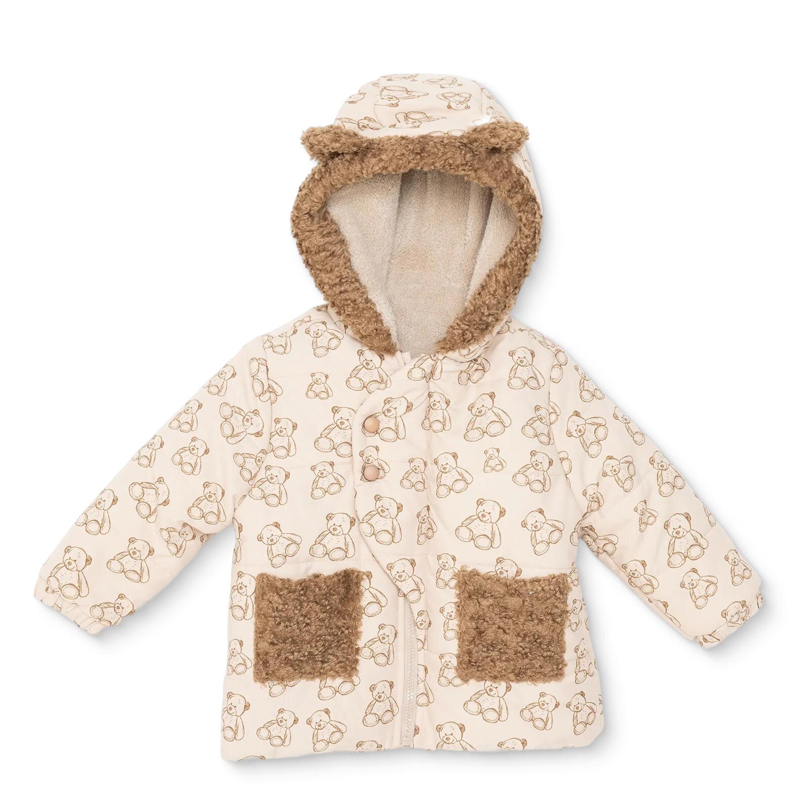 Erkek Bebek Mont Kapüşonlu Polyester Uzun Kol