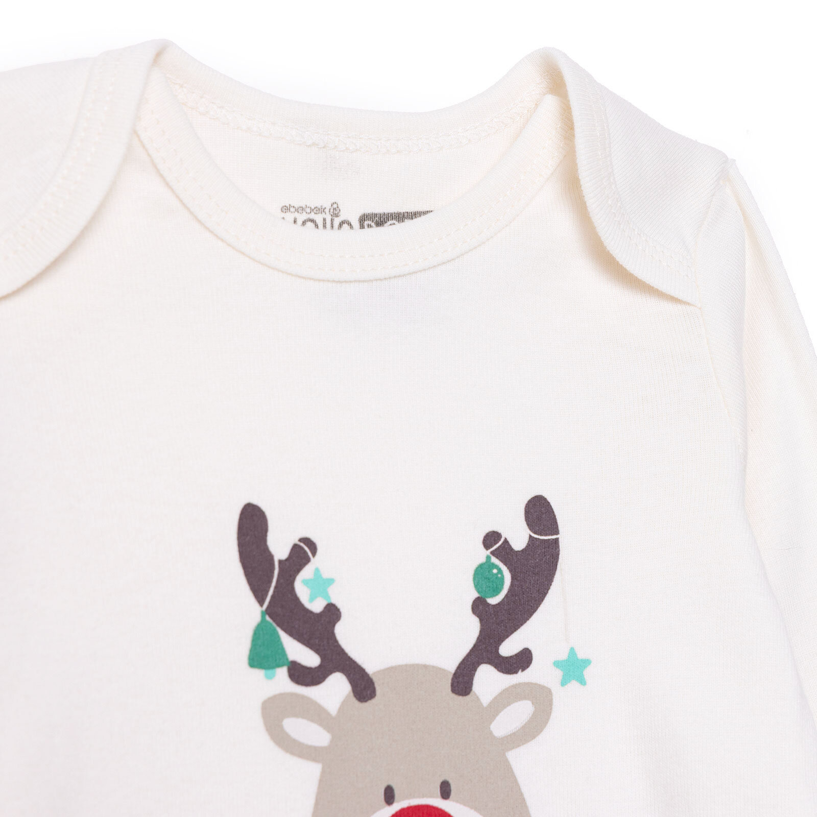 Erkek Bebek New Year 2li Uzun Kol Body Zarf Yaka Uzun Kol Ribana Paça