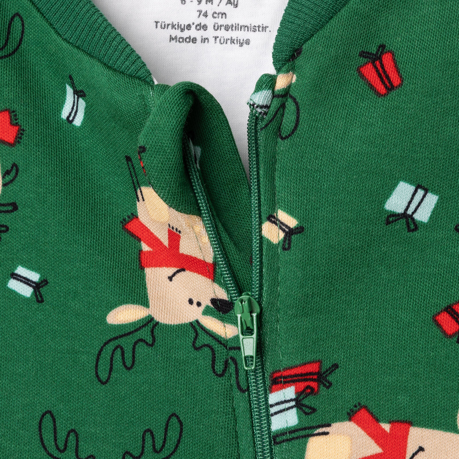 Erkek Bebek New Year Uyku Tulumu İnterlok Uzun Kol Ribanalı Paça