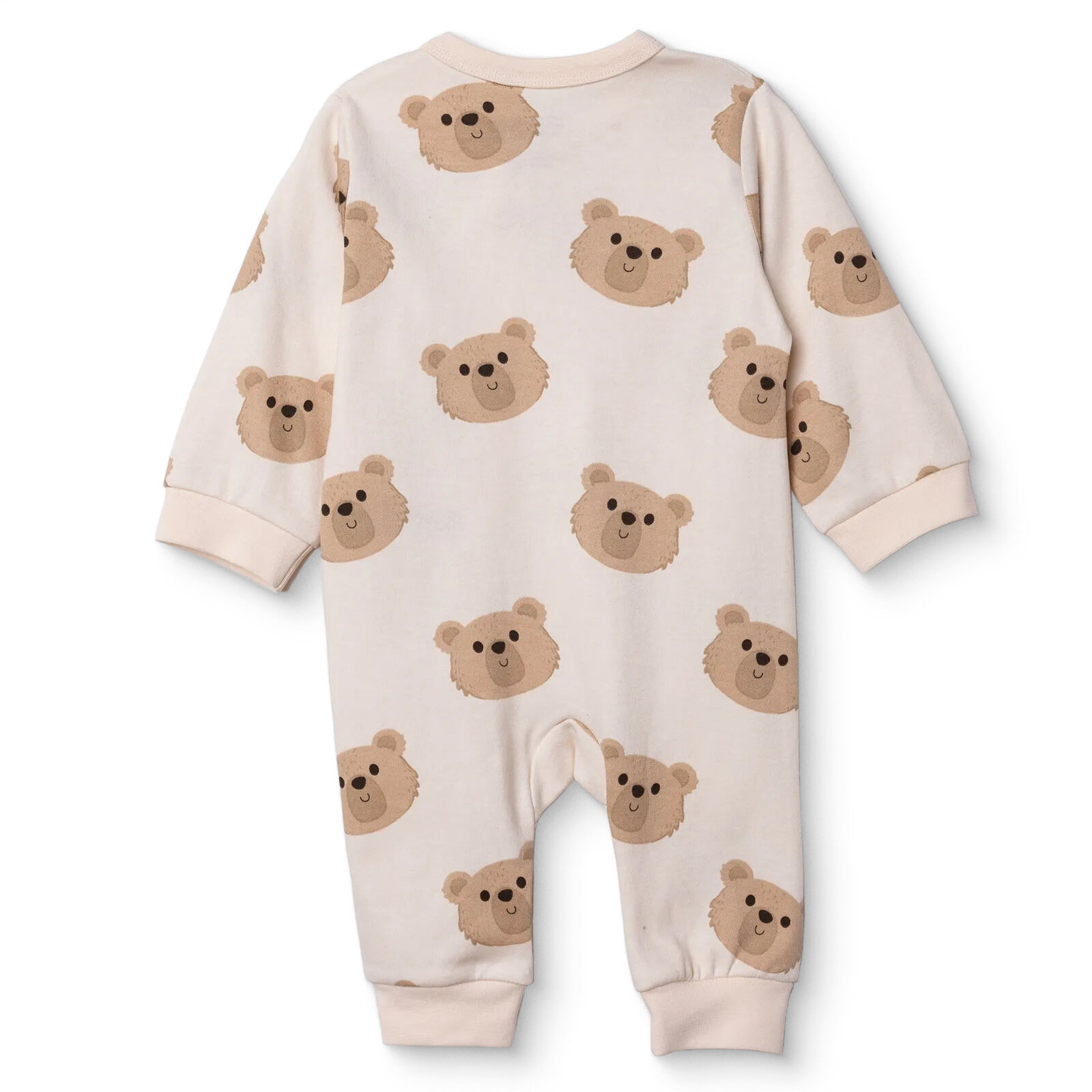 Erkek Bebek Patiksiz Tulum Bisiklet Yaka Uzun Kol Ribanalı Paça