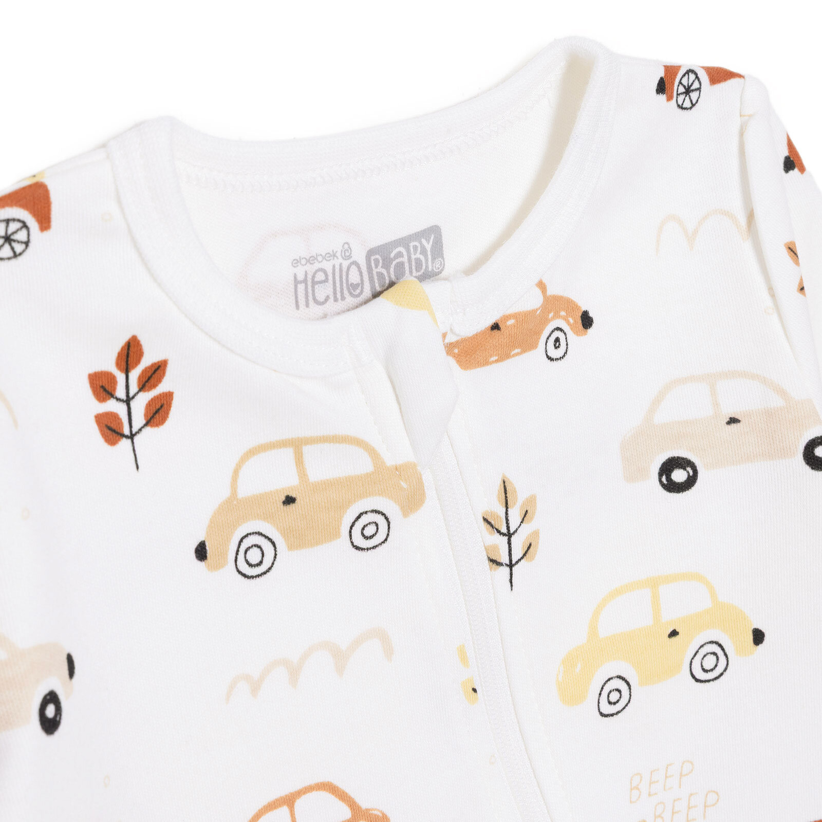 Erkek Bebek Patiksiz Tulum Fermuarlı Bisiklet Yaka Uzun Kol Ribanalı Paça