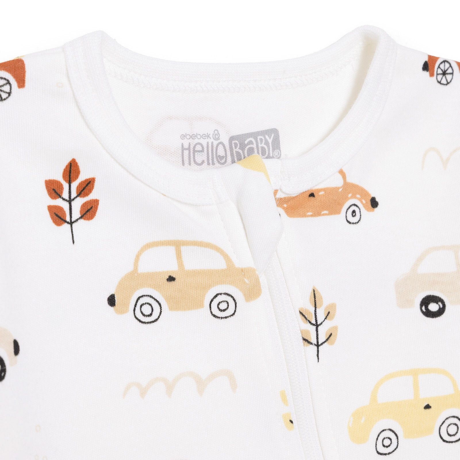 Erkek Bebek Patiksiz Tulum Fermuarlı Bisiklet Yaka Uzun Kol Ribanalı Paça