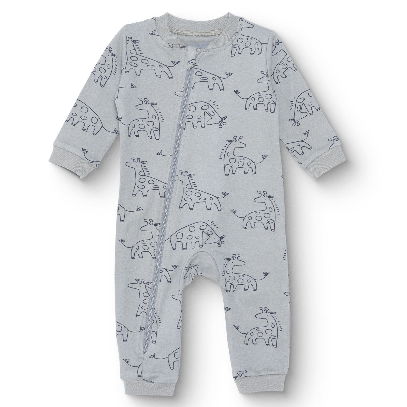 Erkek Bebek Patiksiz Tulum İnterlok Bisiklet Yaka Uzun Kol Ribanalı Paça