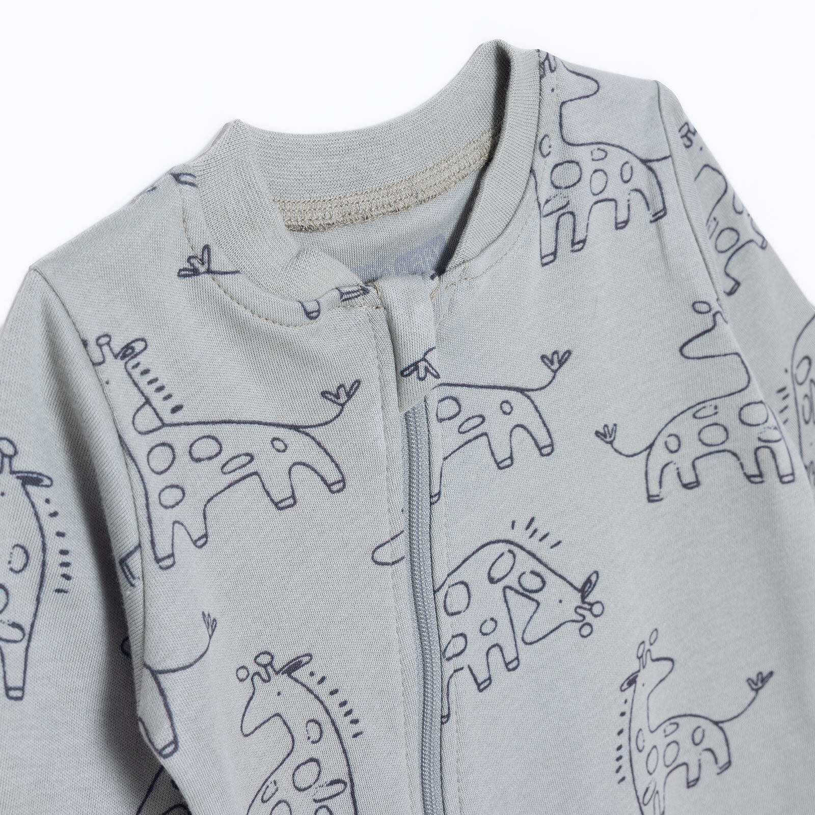 Erkek Bebek Patiksiz Tulum İnterlok Bisiklet Yaka Uzun Kol Ribanalı Paça