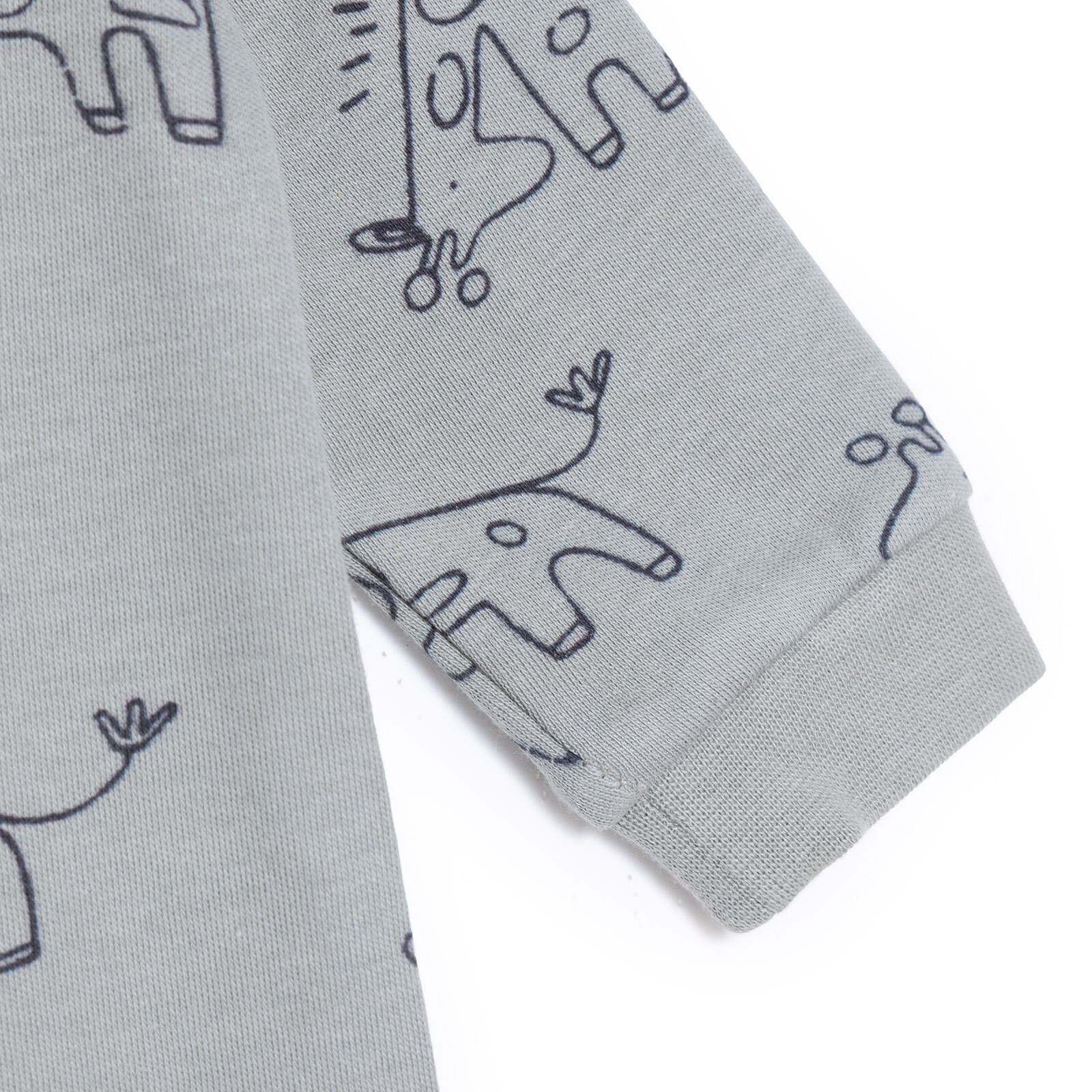 Erkek Bebek Patiksiz Tulum İnterlok Bisiklet Yaka Uzun Kol Ribanalı Paça