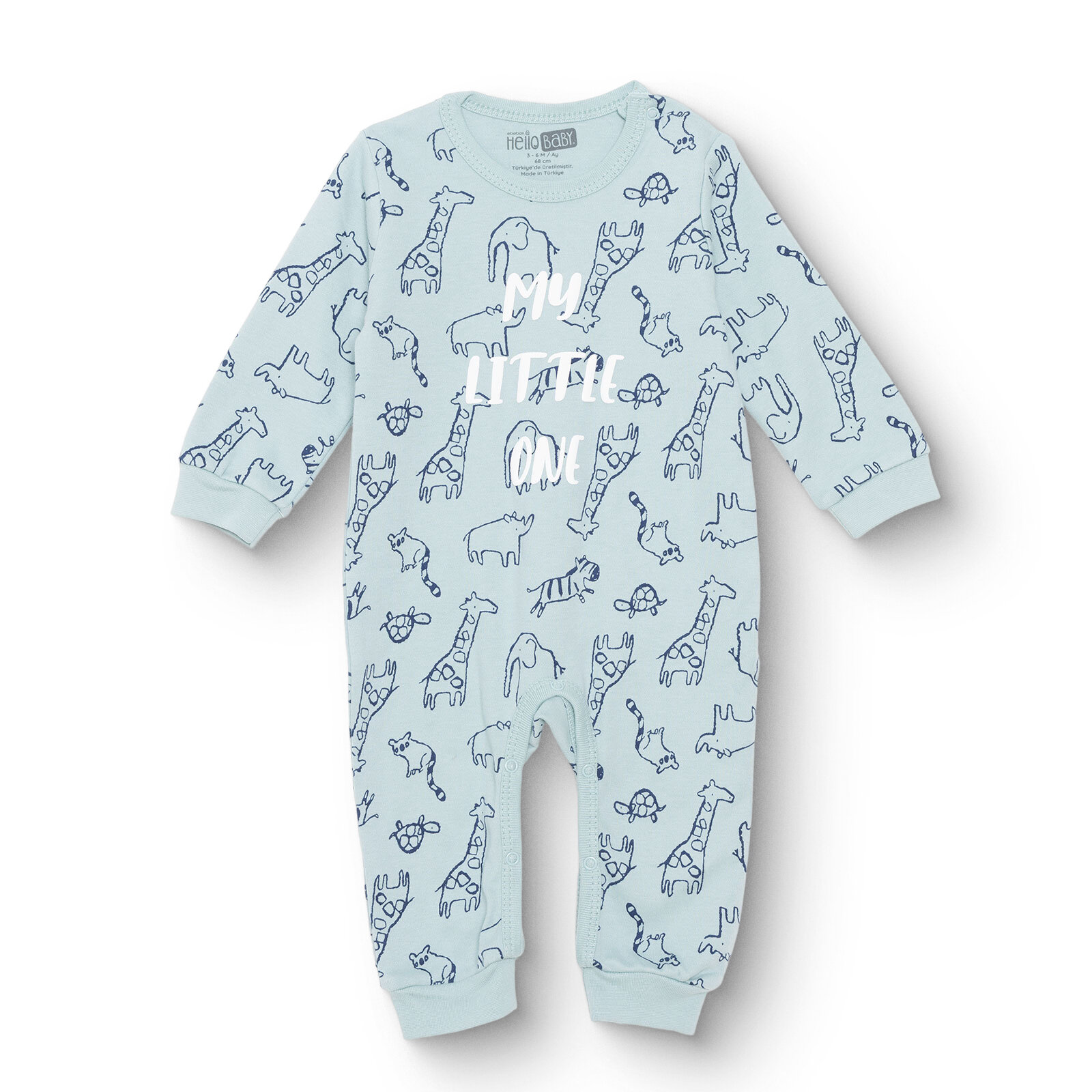 Erkek Bebek Patiksiz Tulum İnterlok Bisiklet Yaka Uzun Kol Ribanalı Paça