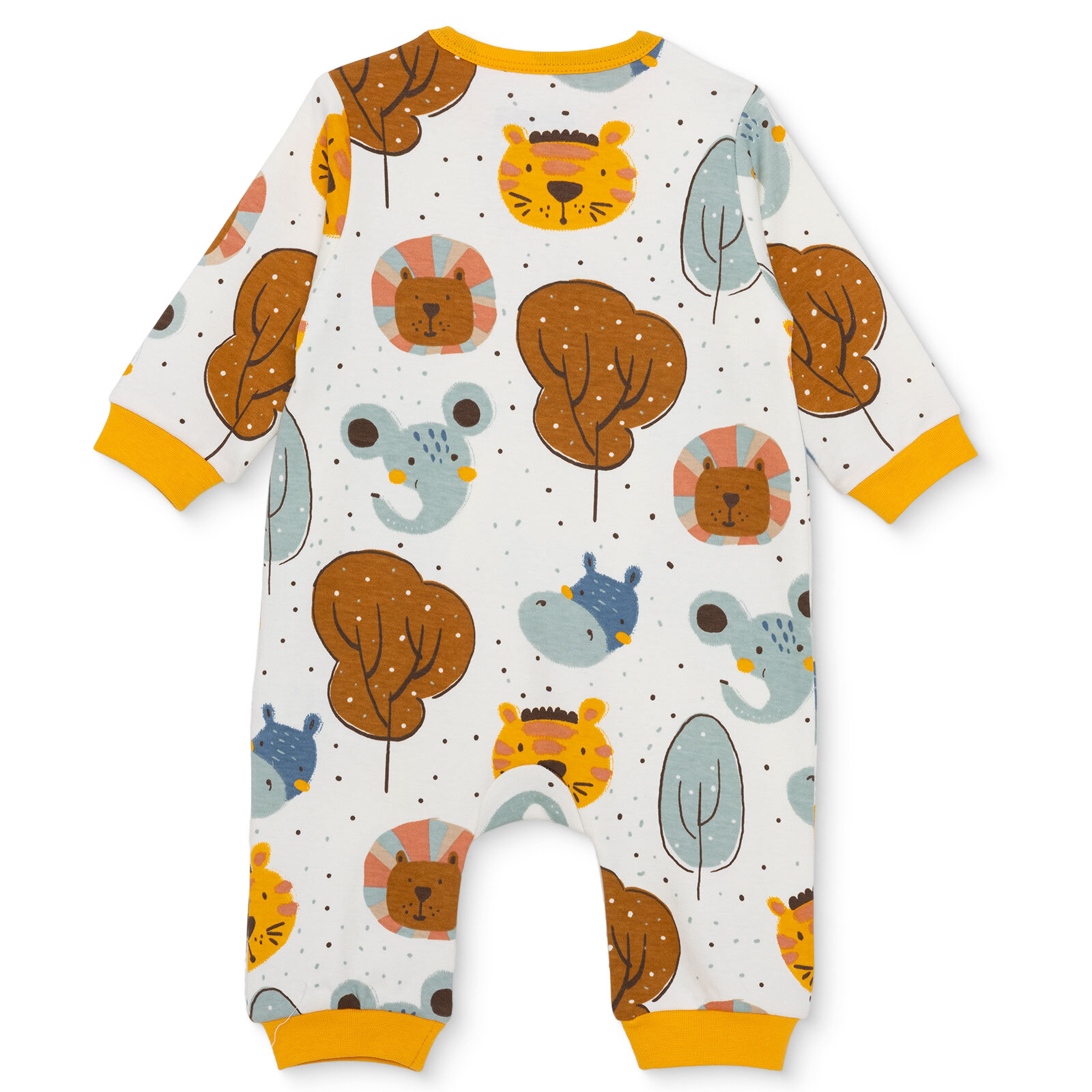 Erkek Bebek Patiksiz Tulum İnterlok Bisiklet Yaka Uzun Kol