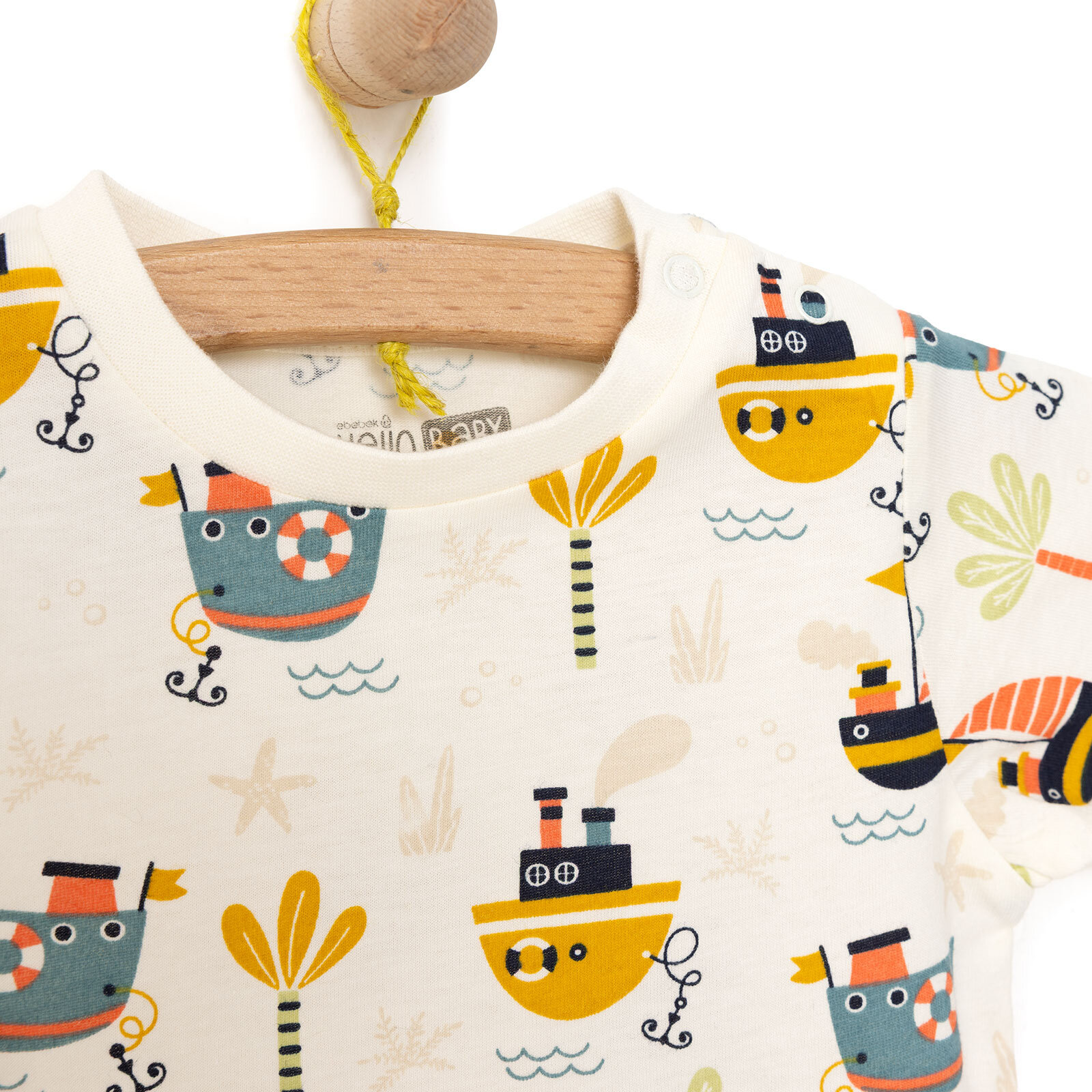 Erkek Bebek Pijama Takım Çıtçıtlı Bisiklet Yaka Kısa Kol