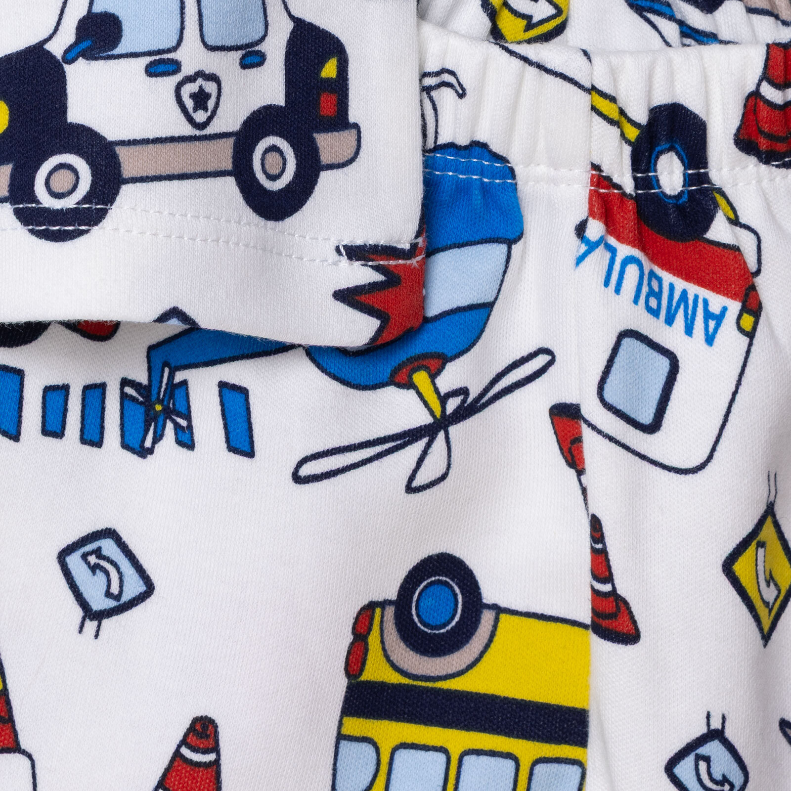 Erkek Bebek Pijama Takımı Çıtçıtlı Bisiklet Yaka Uzun Kol Reçme Paça