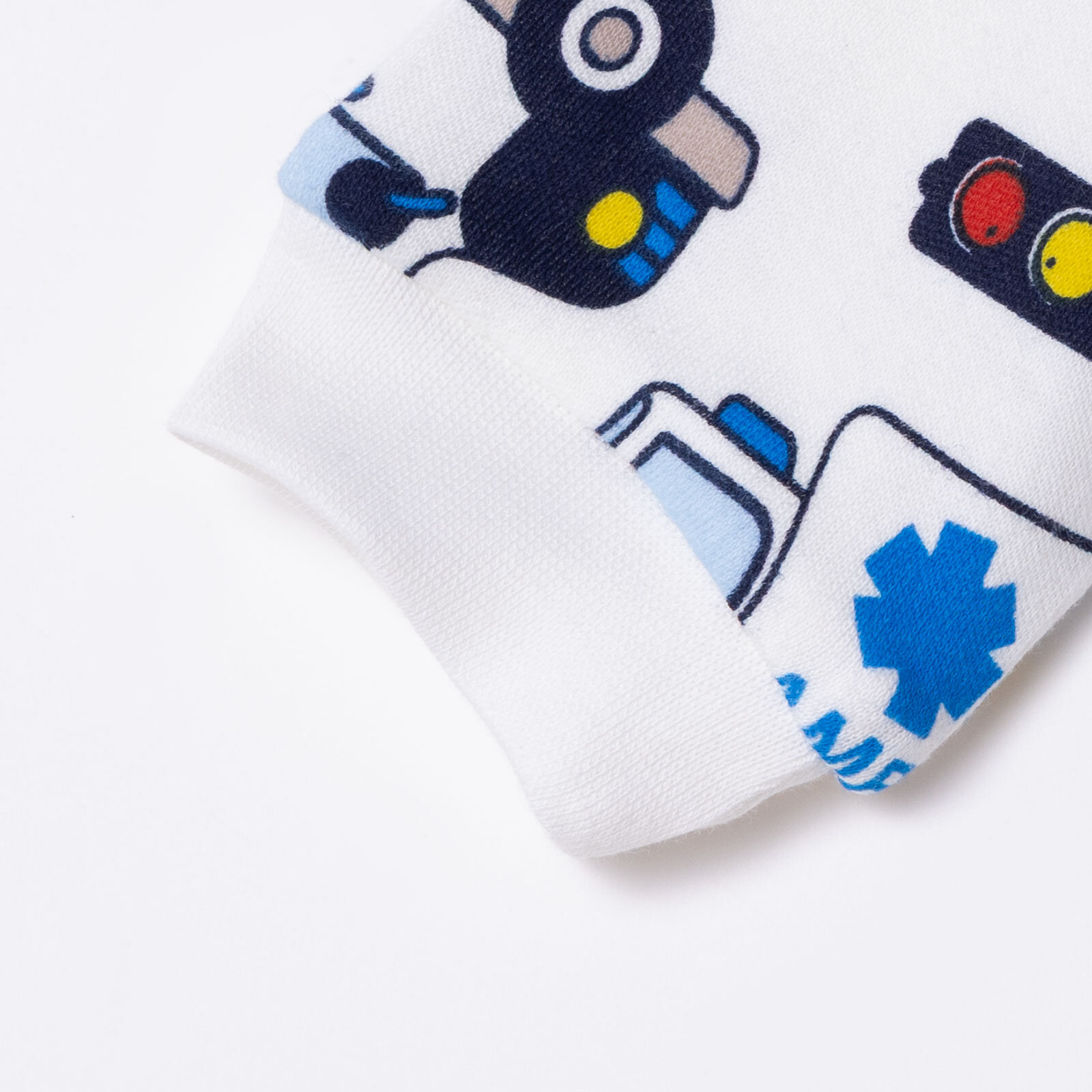 Erkek Bebek Pijama Takımı Çıtçıtlı Bisiklet Yaka Uzun Kol Reçme Paça