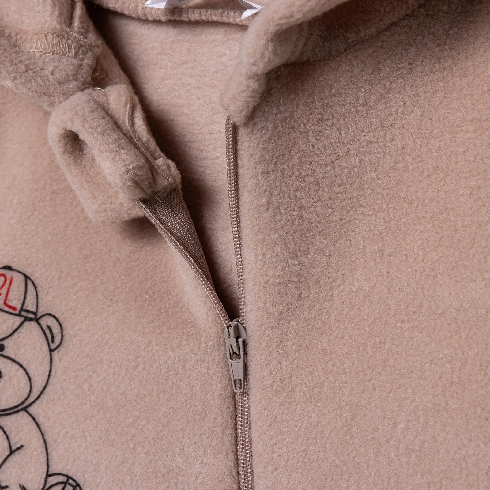 Erkek Bebek Polar Patiksiz Tulum Fermuarlı Uzun Kol Ribanalı Paça