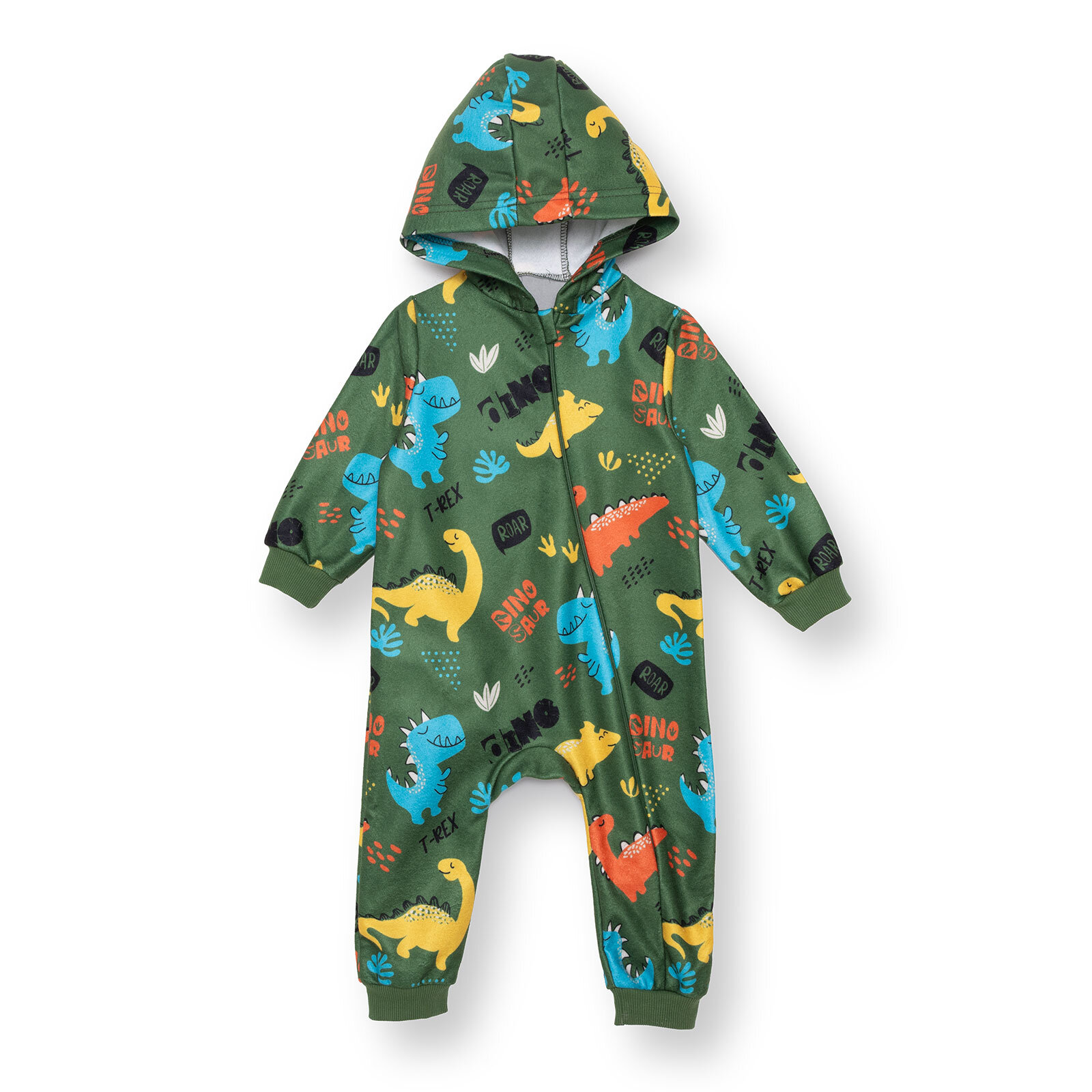 Erkek Bebek Polar Patiksiz Tulum Fermuarlı Uzun Kol Ribanalı Paça