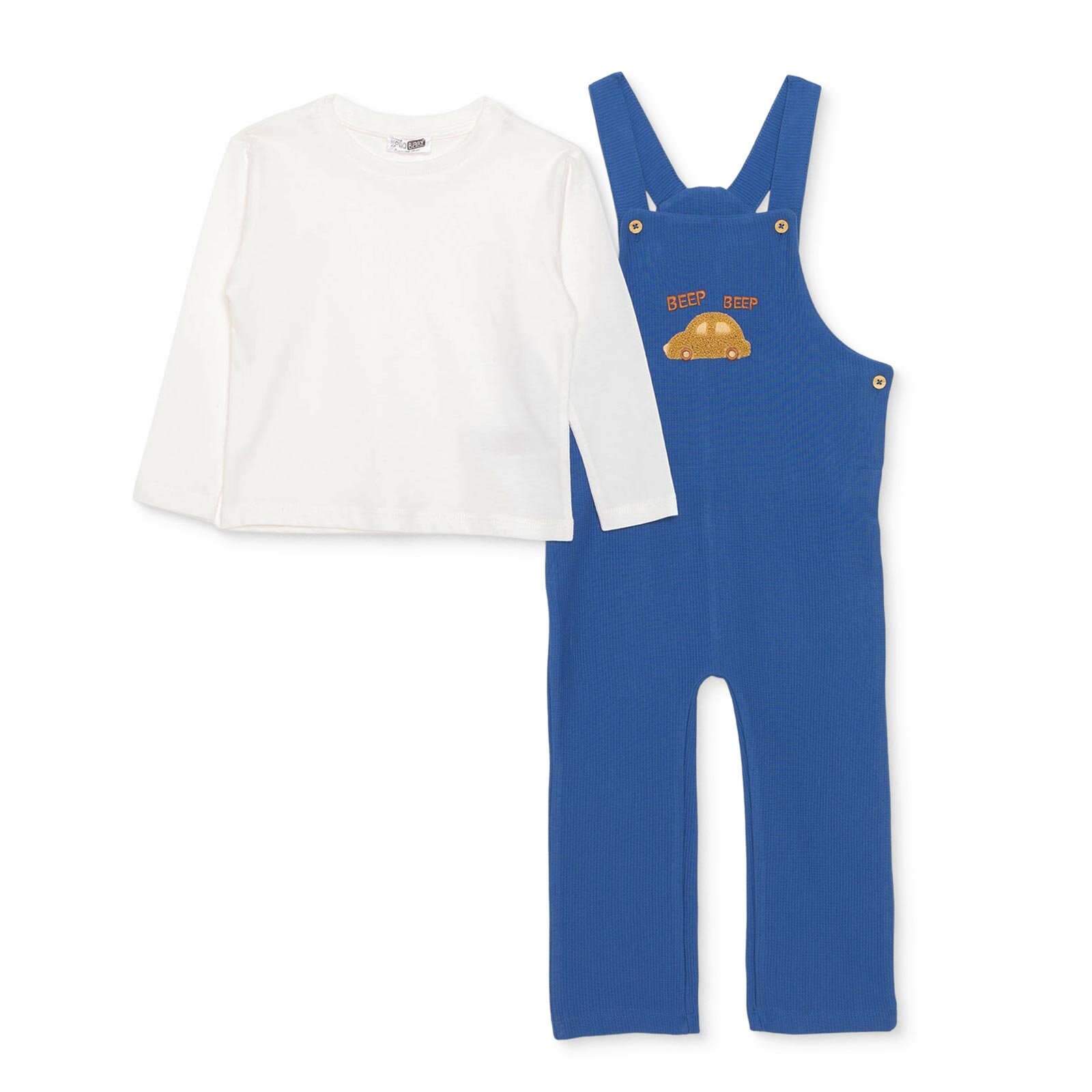 Erkek Bebek Salopet-Sweatshirt Fitilli Kadife Örme Bisiklet Yaka Uzun Kol Reçme Paça Erkek Bebek Salopet-Sweatshirt Fitilli Kadife Örme Bisiklet Yaka Uzun Kol Reçme Paça