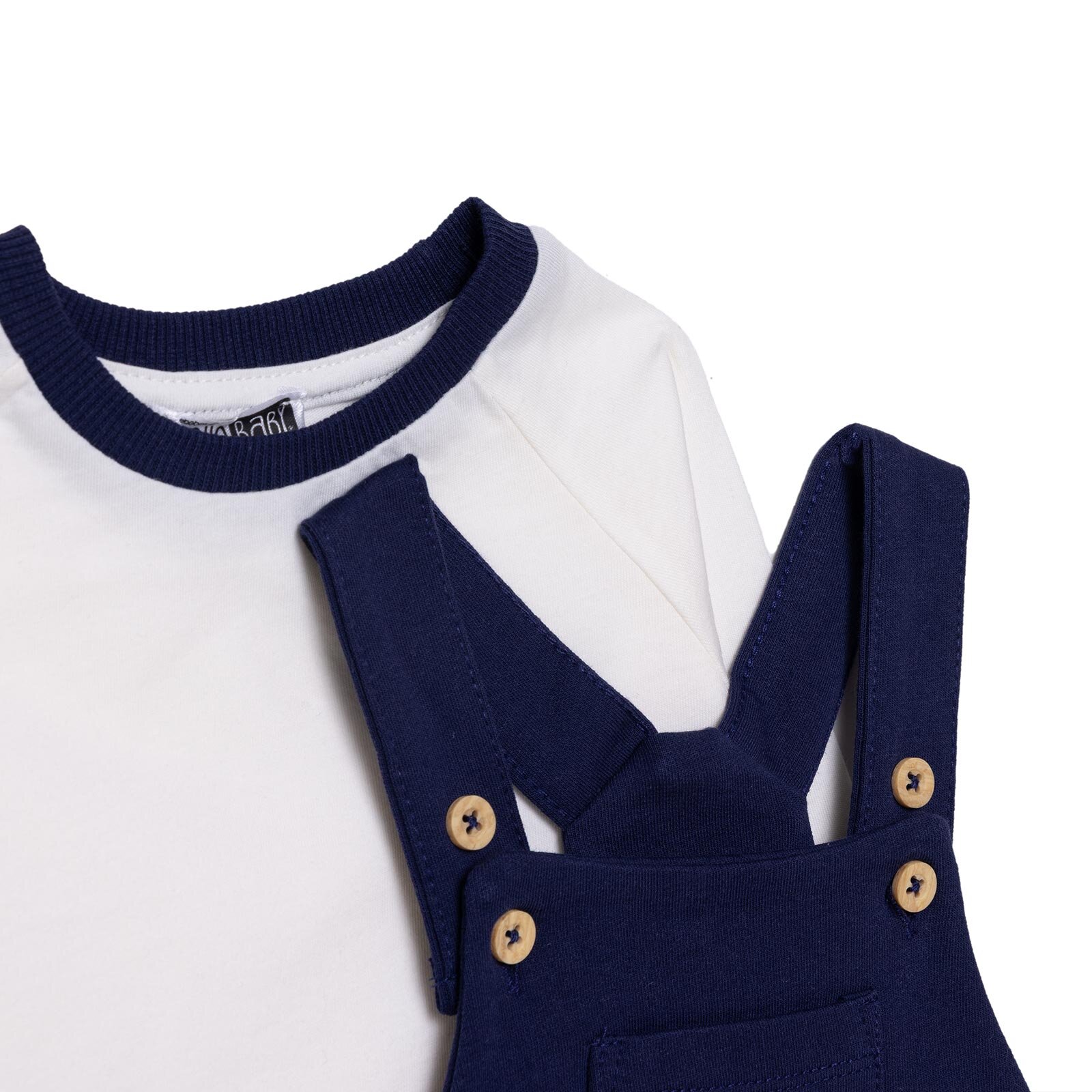 Erkek Bebek Salopet-Sweatshirt İki İplik Bisiklet Yaka Uzun Kol Reçme Paça