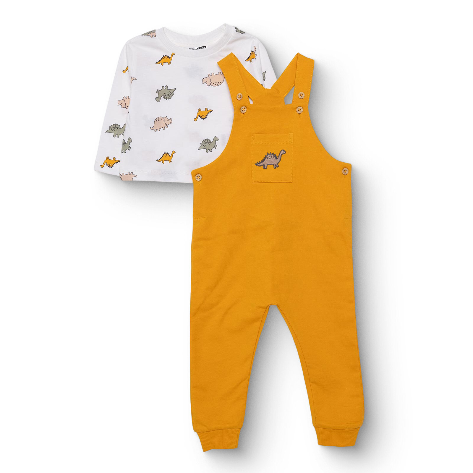 Erkek Bebek Salopet-Sweatshirt İki İplik Bisiklet Yaka Uzun Kol Reçme Paça