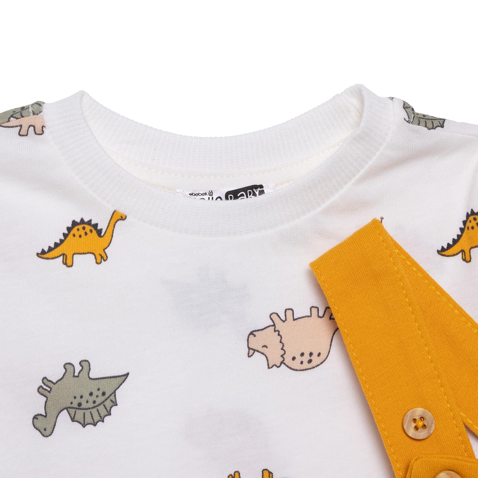 Erkek Bebek Salopet-Sweatshirt İki İplik Bisiklet Yaka Uzun Kol Reçme Paça