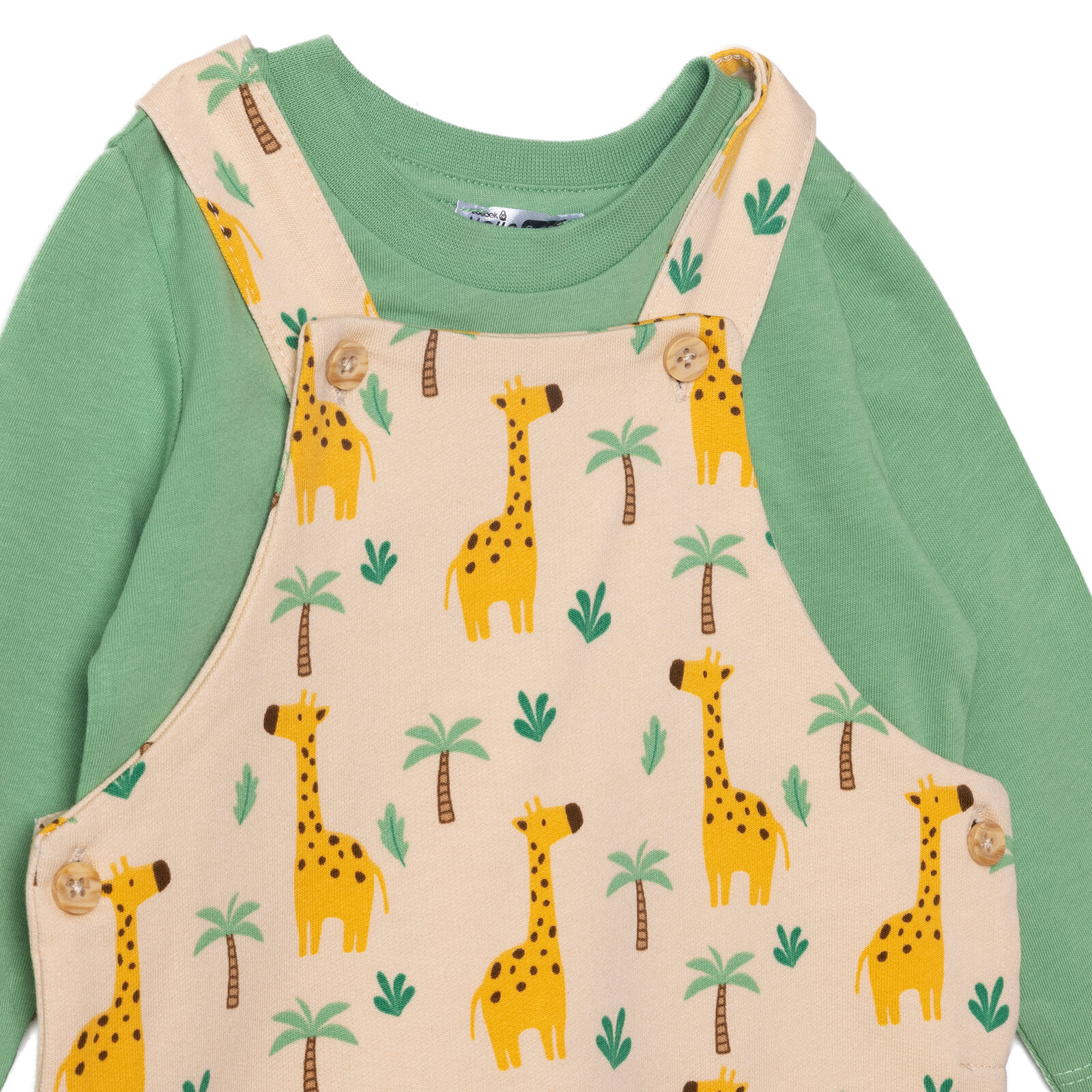 Erkek Bebek Salopet-Tshirt Süprem Bisiklet Yaka Uzun Kol Reçme Paça