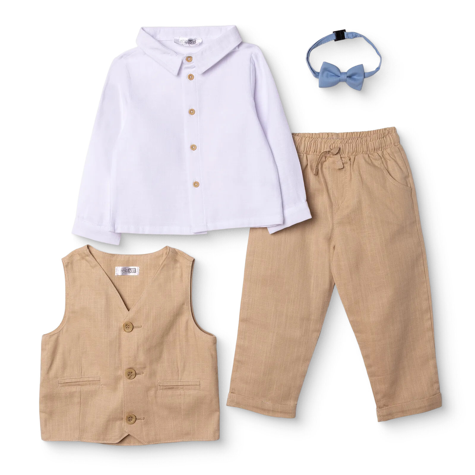 Erkek Bebek Smart Line Gömlek-Pantolon-Yelek Gömlek Yaka Uzun Kol Reçme Paça Erkek Bebek Smart Line Gömlek-Pantolon-Yelek Gömlek Yaka Uzun Kol Reçme Paça