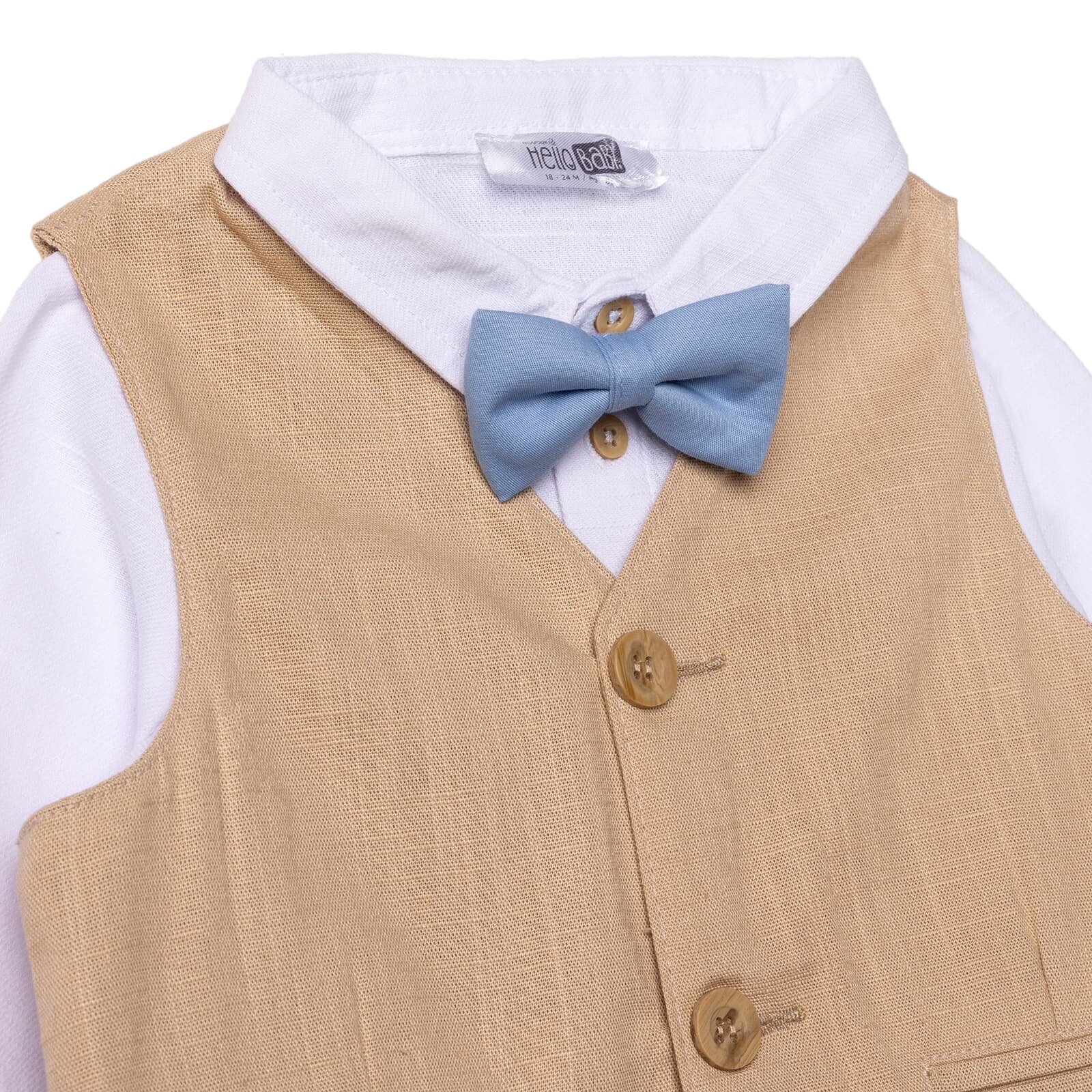 Erkek Bebek Smart Line Gömlek-Pantolon-Yelek Gömlek Yaka Uzun Kol Reçme Paça Erkek Bebek Smart Line Gömlek-Pantolon-Yelek Gömlek Yaka Uzun Kol Reçme Paça