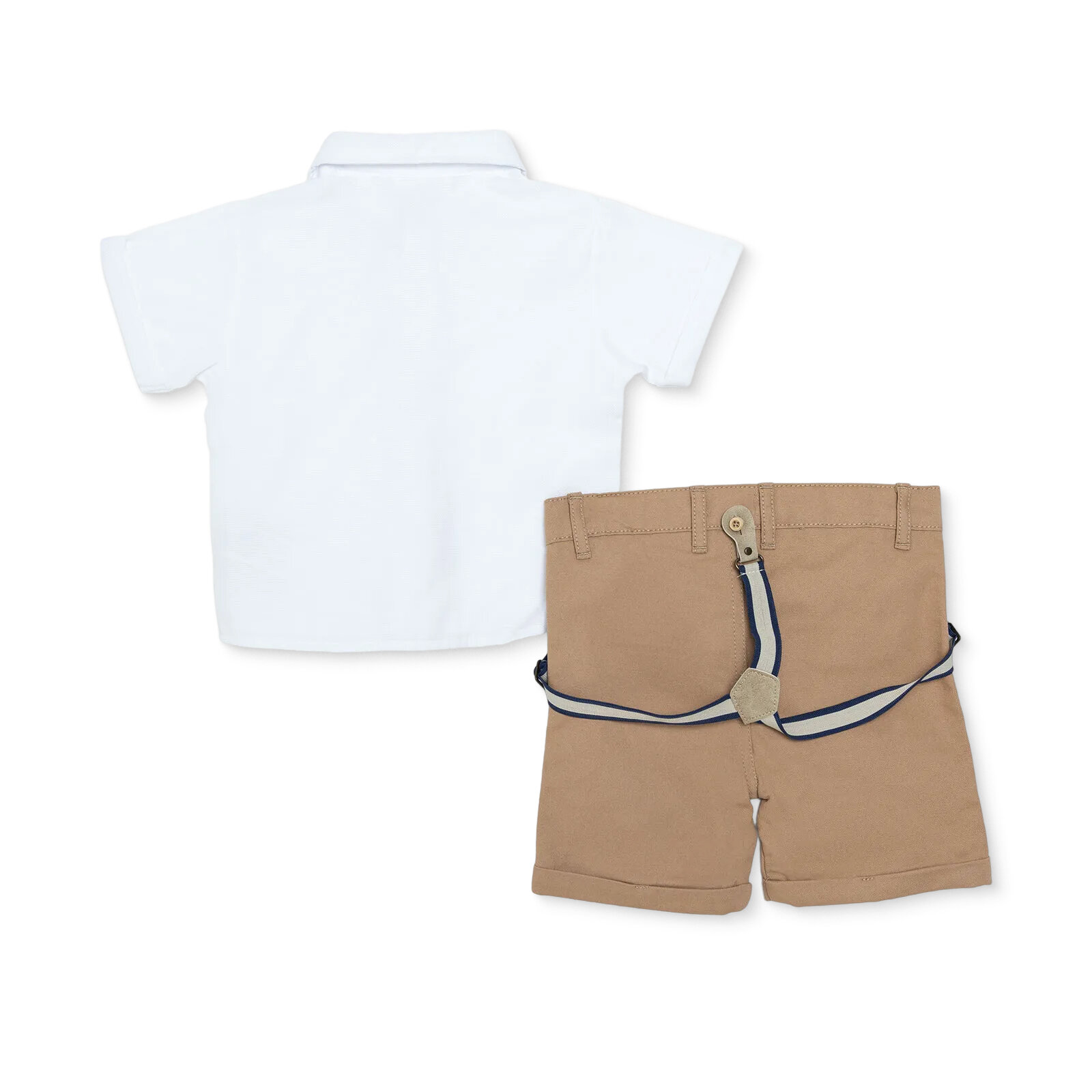 Erkek Bebek Smart Line Gömlek-Şort Gömlek Yaka Kısa Kol Duble Paça