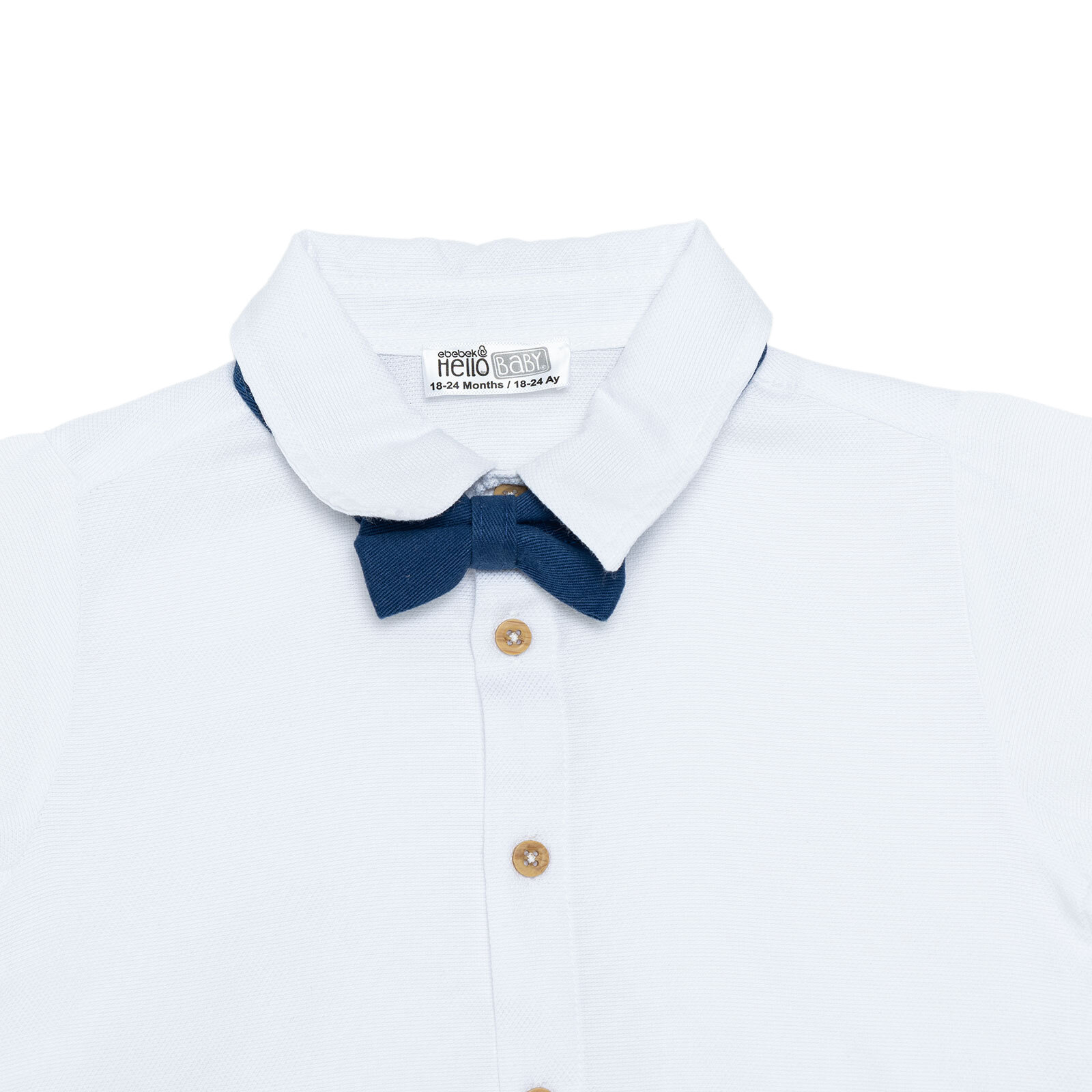 Erkek Bebek Smart Line Gömlek-Şort Gömlek Yaka Kısa Kol Duble Paça