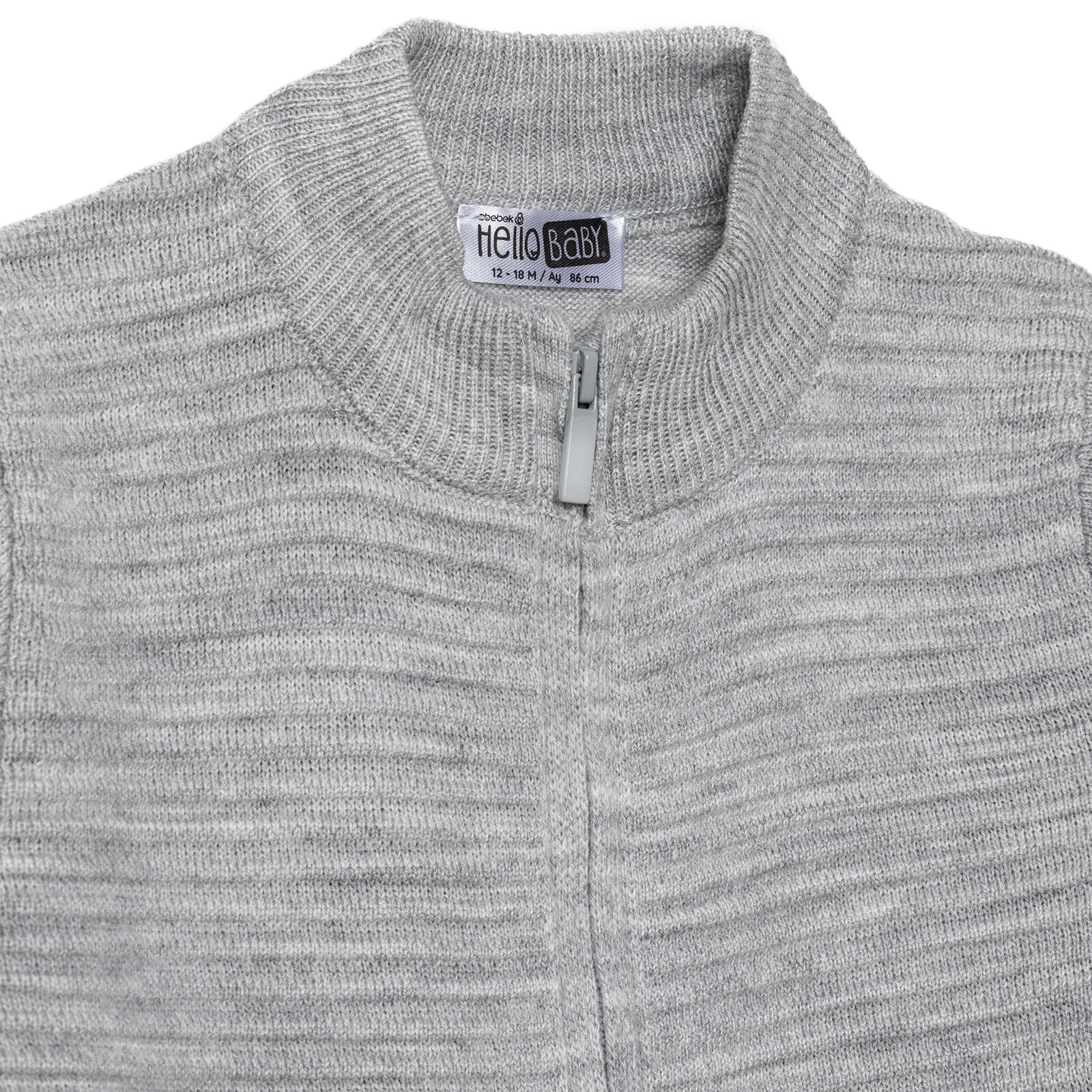 Erkek Bebek Smart Line Triko Hırka Bisiklet Yaka Uzun Kol