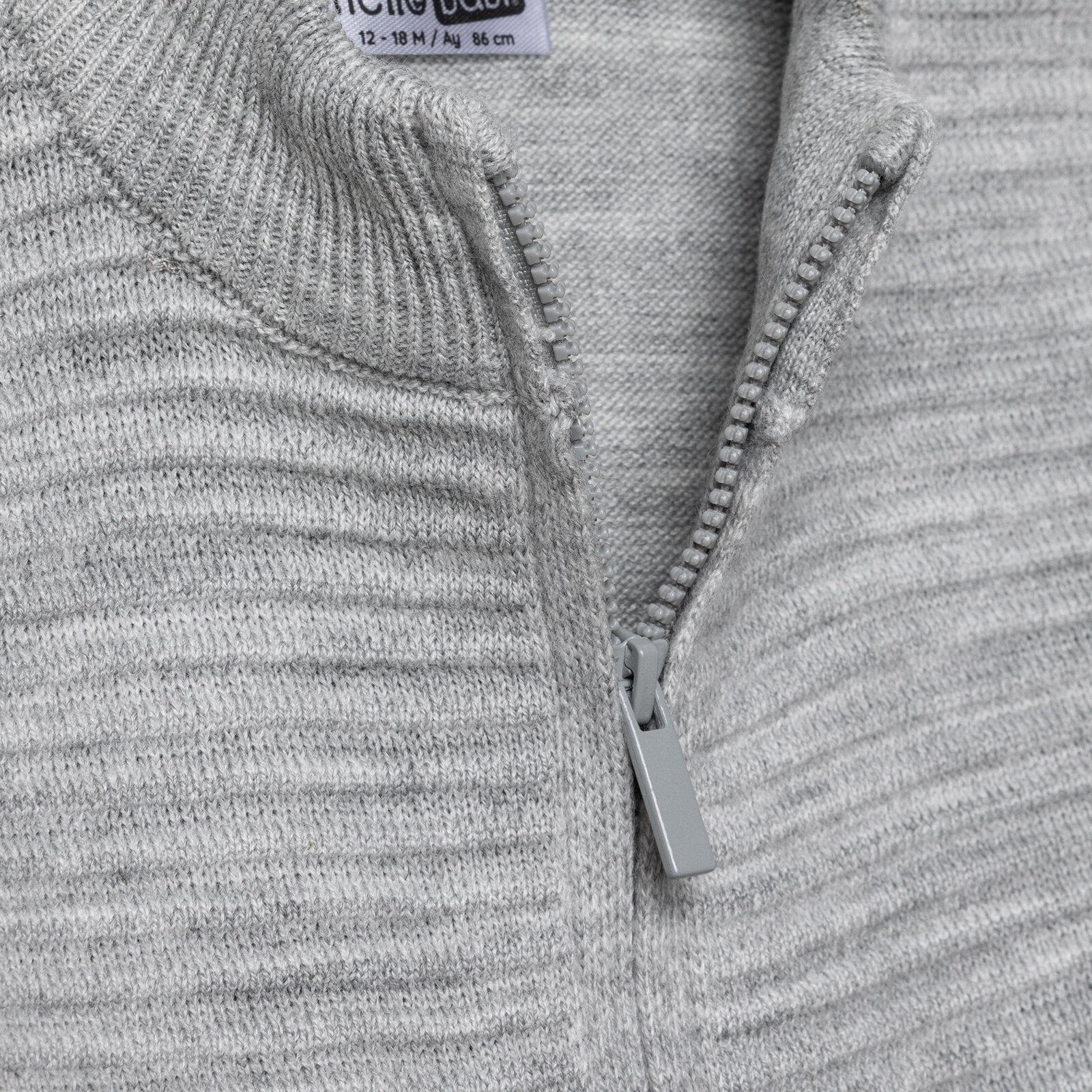 Erkek Bebek Smart Line Triko Hırka Bisiklet Yaka Uzun Kol