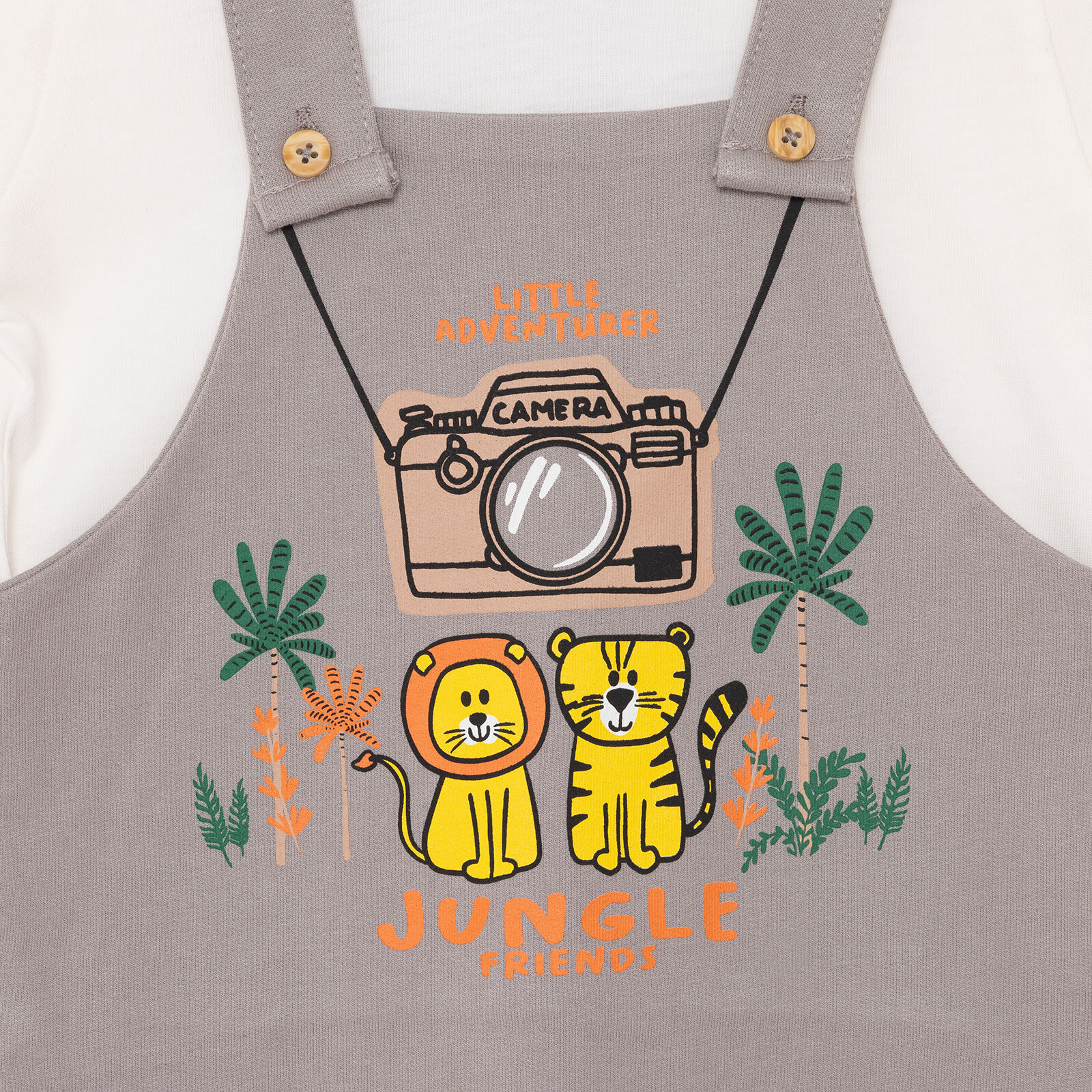 Erkek Bebek Şort Salopet-Tshirt İki İplik Bisiklet Yaka Kısa Kol Reçme Paça