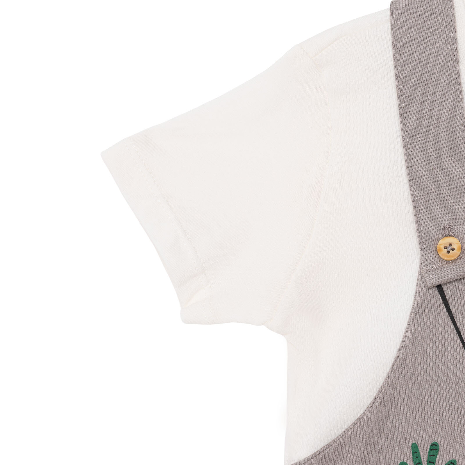 Erkek Bebek Şort Salopet-Tshirt İki İplik Bisiklet Yaka Kısa Kol Reçme Paça