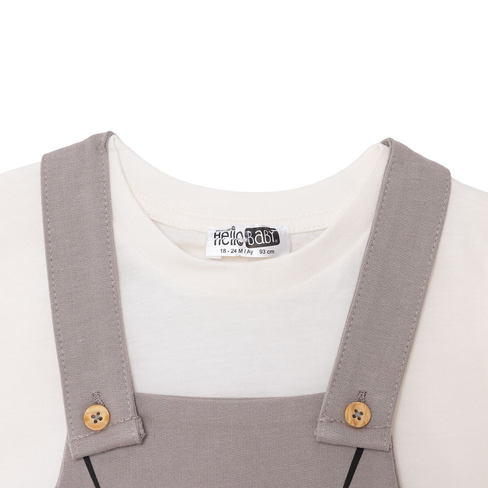 Erkek Bebek Şort Salopet-Tshirt İki İplik Bisiklet Yaka Kısa Kol Reçme Paça