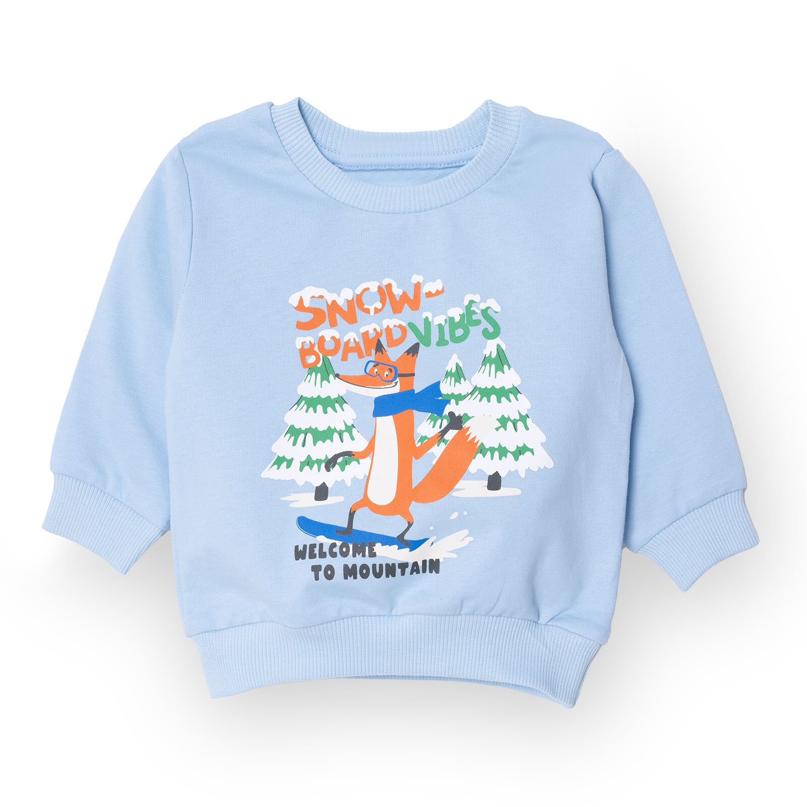 Erkek Bebek Sweatshirt Bisiklet Yaka Uzun Kol