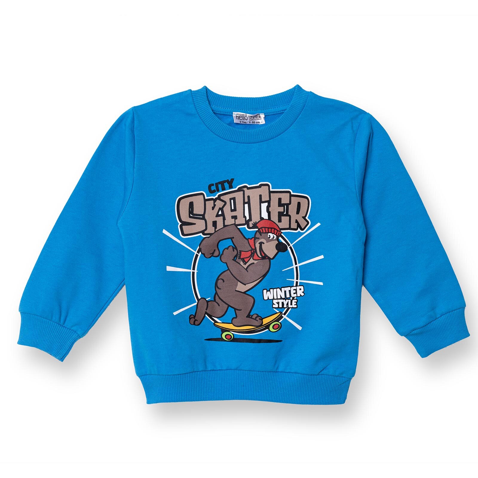 Erkek Bebek Sweatshirt Bisiklet Yaka Uzun Kol