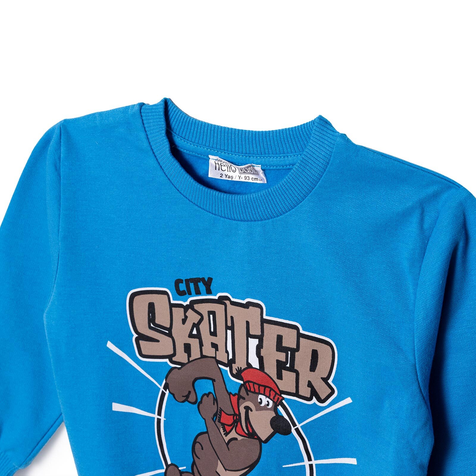 Erkek Bebek Sweatshirt Bisiklet Yaka Uzun Kol