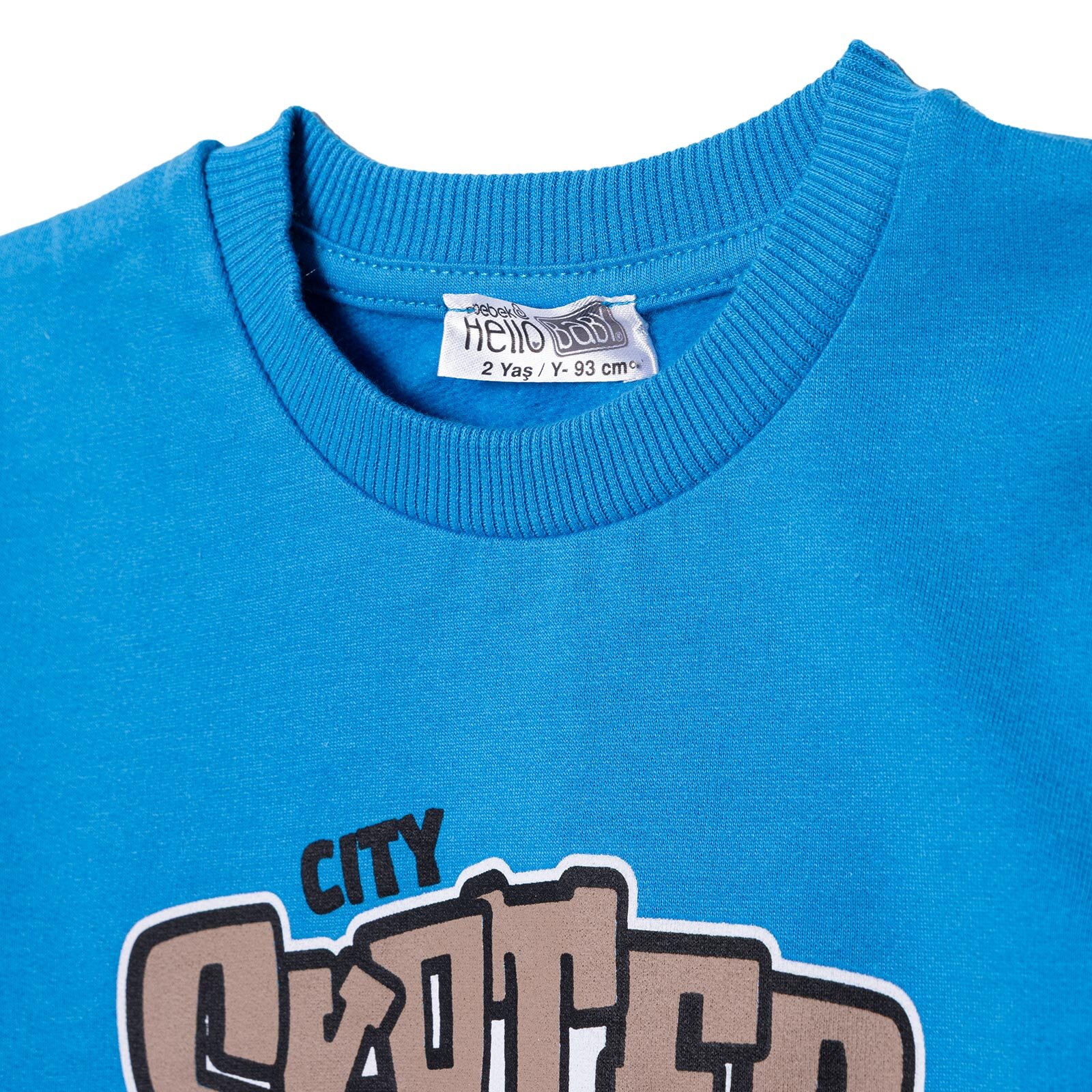 Erkek Bebek Sweatshirt Bisiklet Yaka Uzun Kol