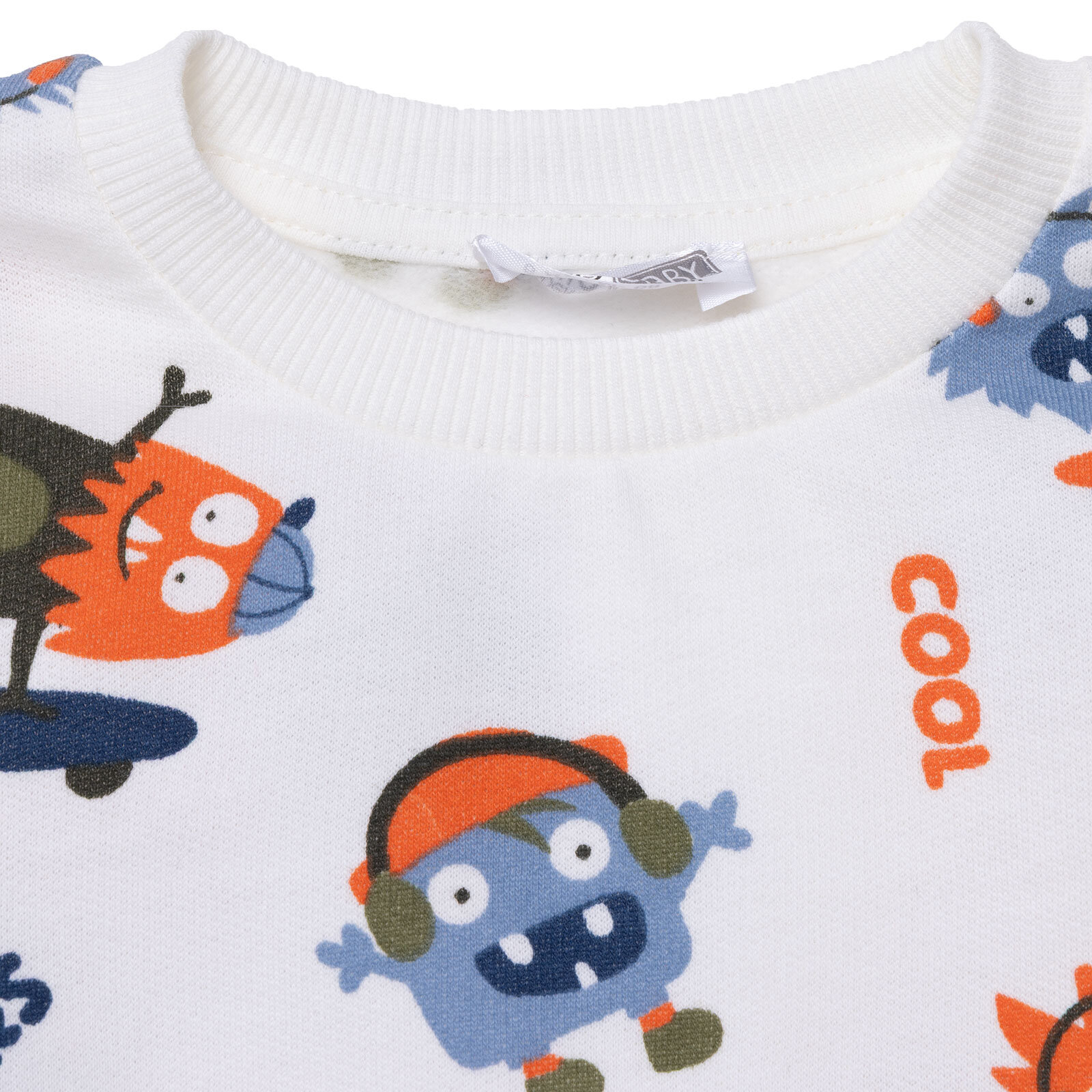 Erkek Bebek Sweatshirt Bisiklet Yaka Uzun Kol