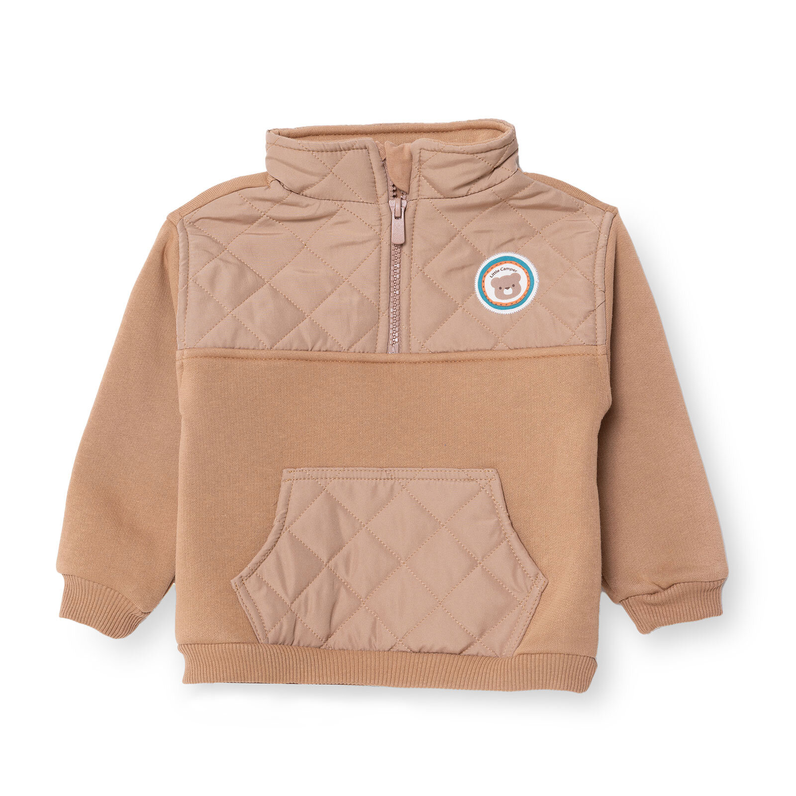 Erkek Bebek Sweatshirt Fermuarlı Camp Life Uzun Kol