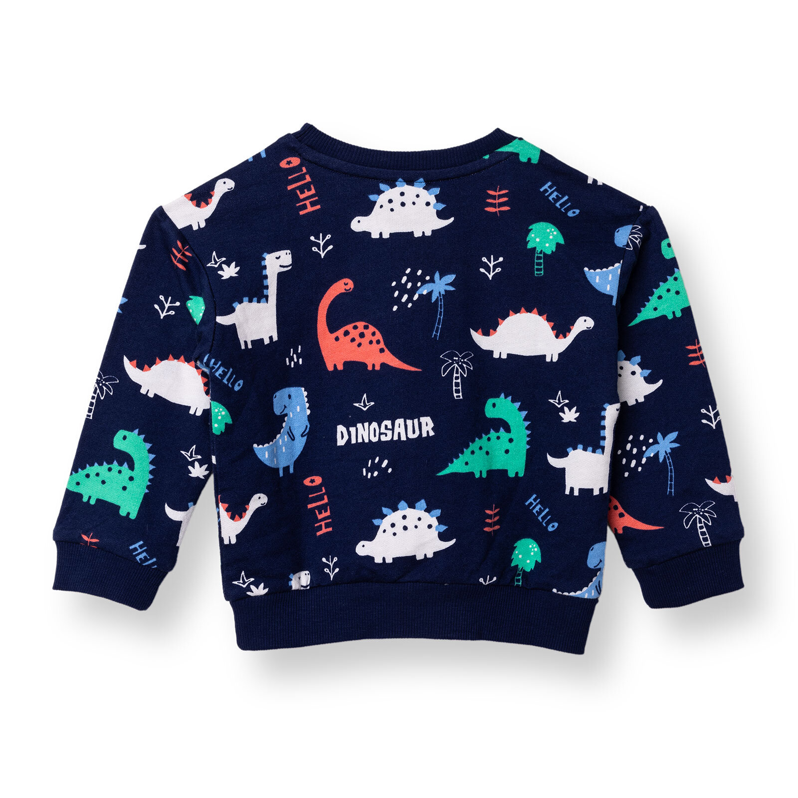 Erkek Bebek Sweatshirt Şardonlu İki İplik Bisiklet Yaka Uzun Kol