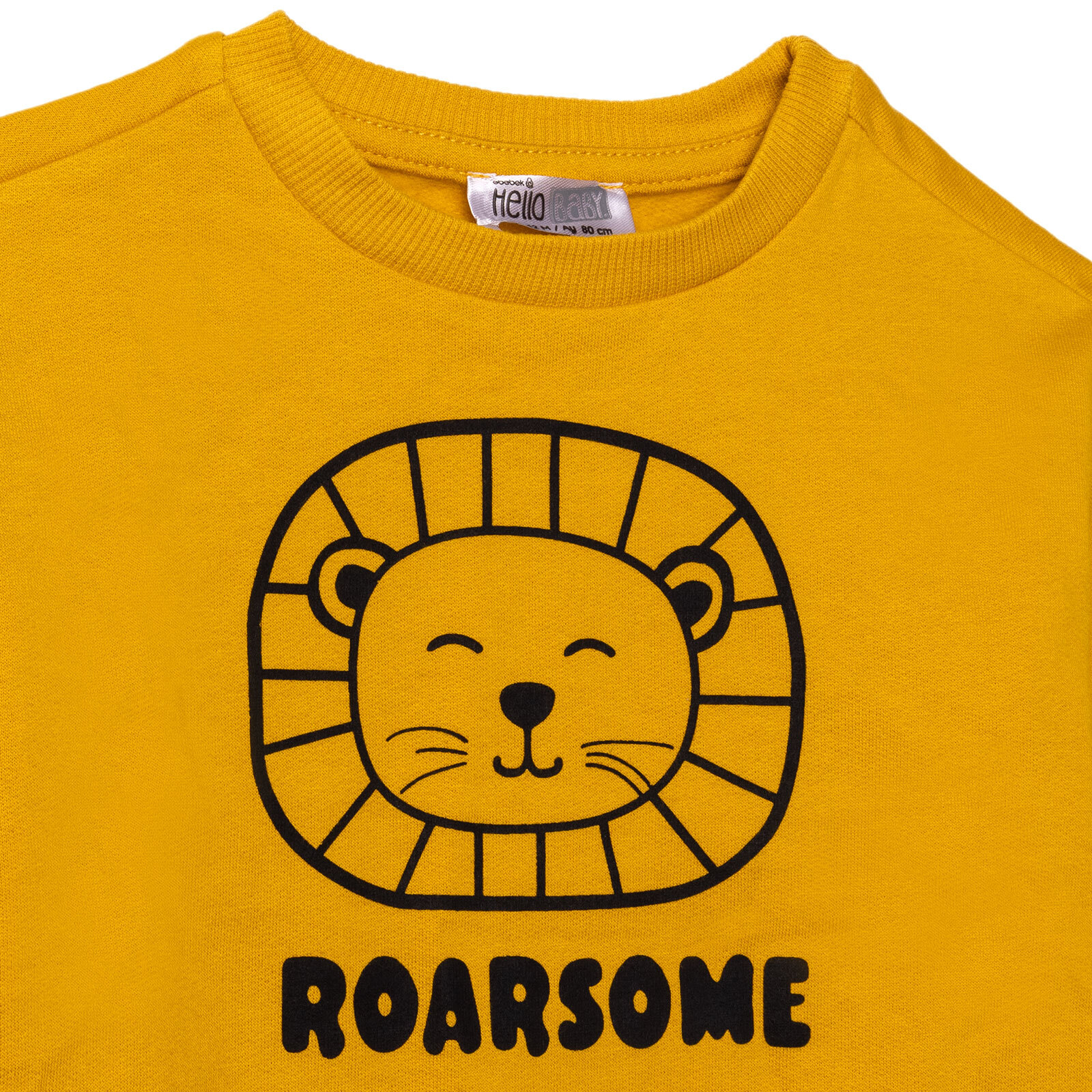 Erkek Bebek Sweatshirt Şardonlu İki İplik Bisiklet Yaka Uzun Kol