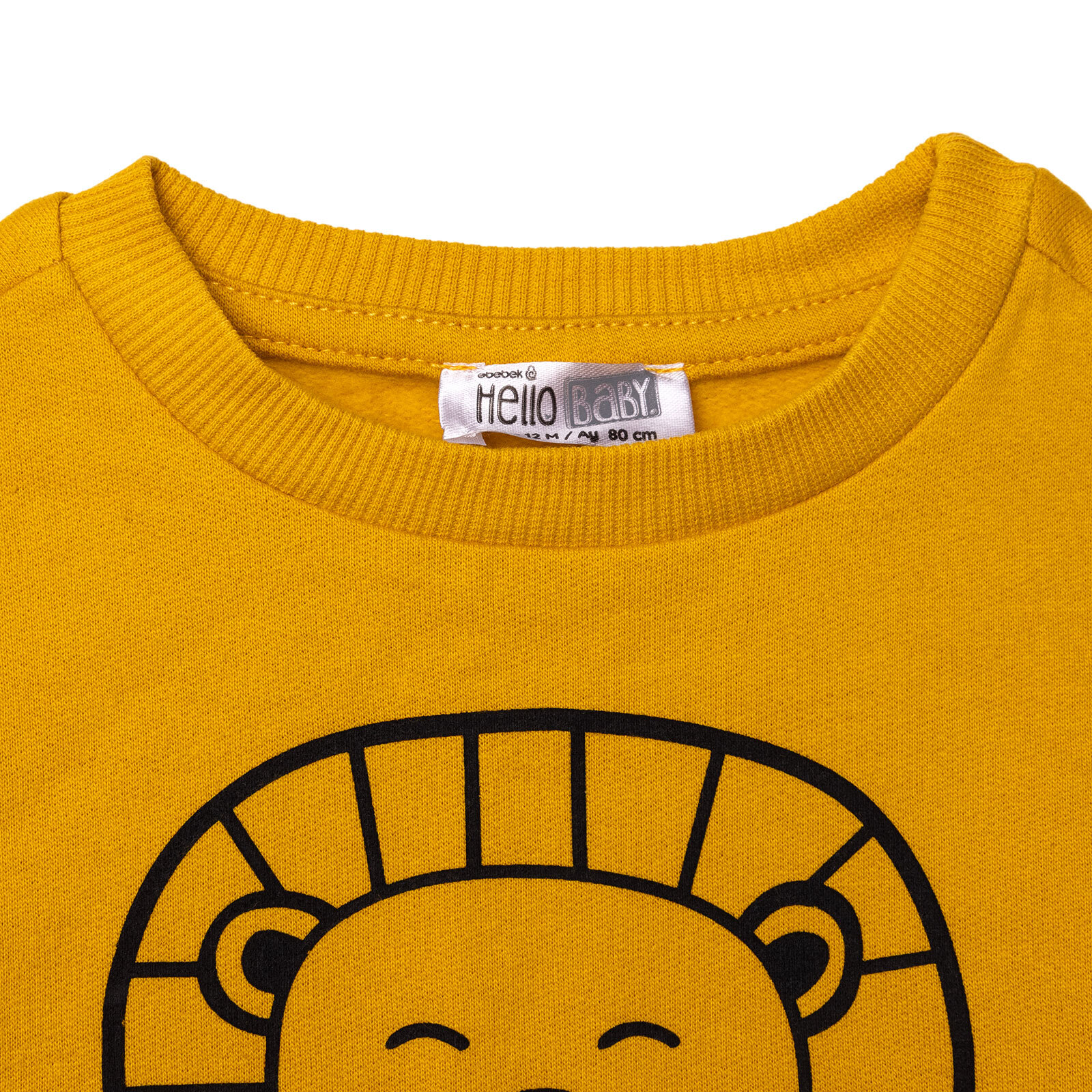 Erkek Bebek Sweatshirt Şardonlu İki İplik Bisiklet Yaka Uzun Kol