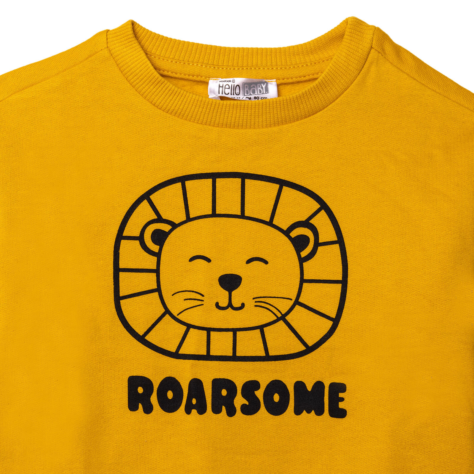 Erkek Bebek Sweatshirt Şardonlu İki İplik Bisiklet Yaka Uzun Kol