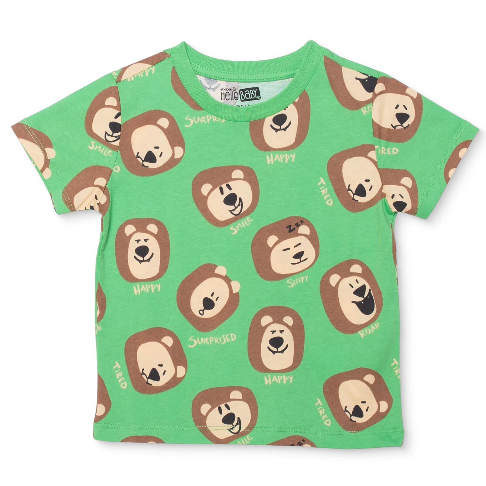 Erkek Bebek Tshirt Bisiklet Yaka Kısa Kol