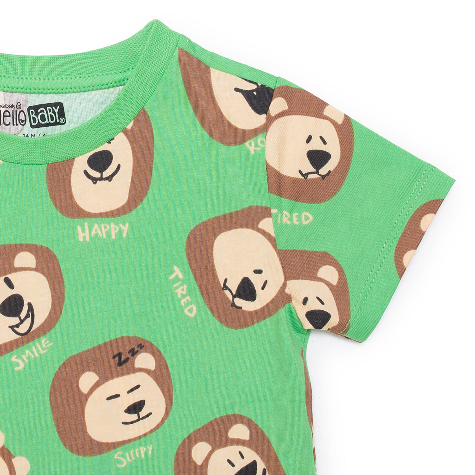 Erkek Bebek Tshirt Bisiklet Yaka Kısa Kol